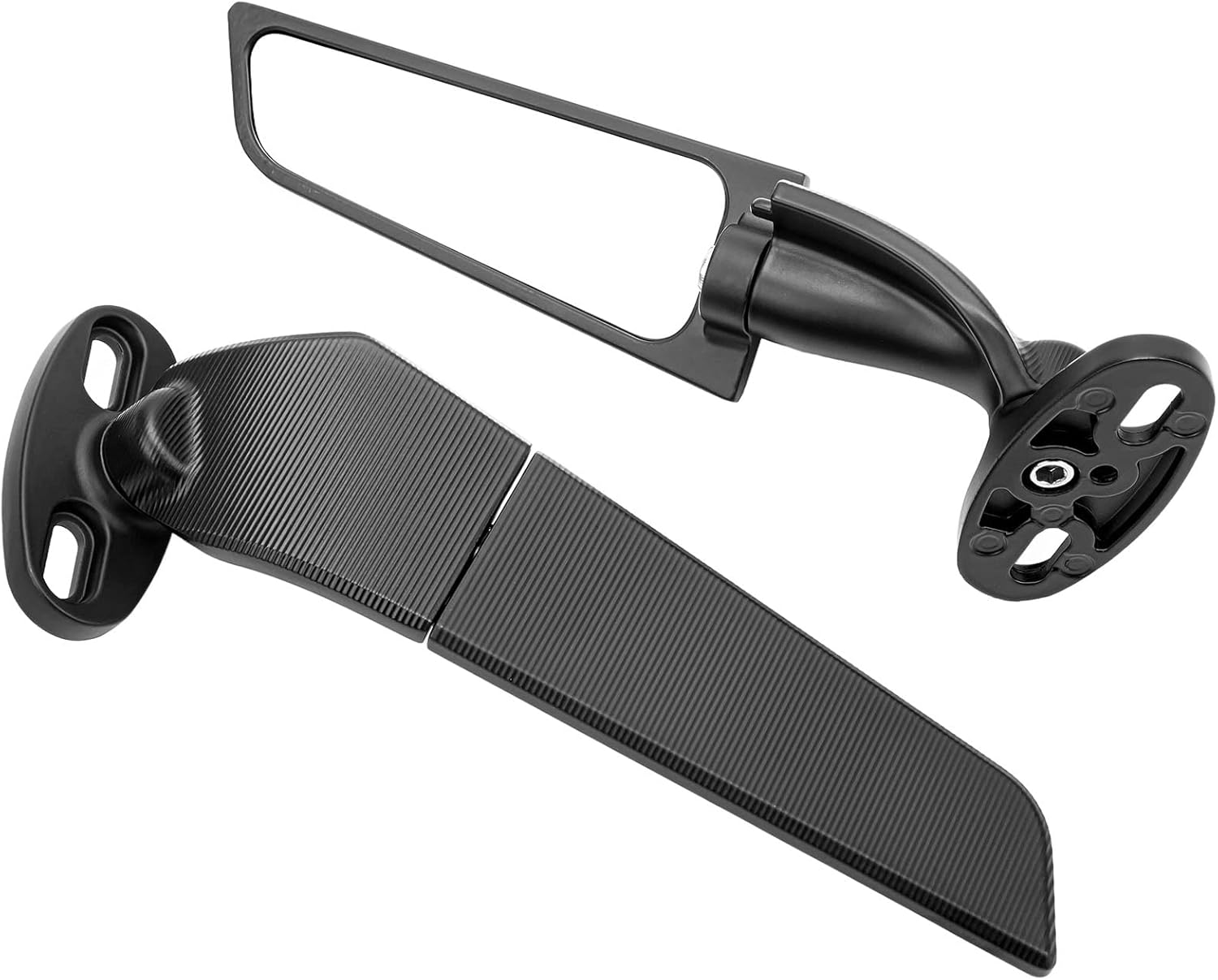 2Pcs Motorcycle Mirrors, Rear View Side Mirrors, Adjustable Rotating Wind Wing Mirror Left Right Side for Ninja 250 300 H2 H4