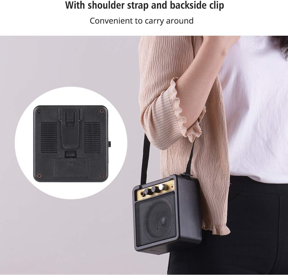 ACAGALA Mini Guitar Amplifier Amp Speaker 5W with 6.35Mm Input 1/4 Inch Headphone Output Supports Volume Tone Adjustment Overdrive image number 5