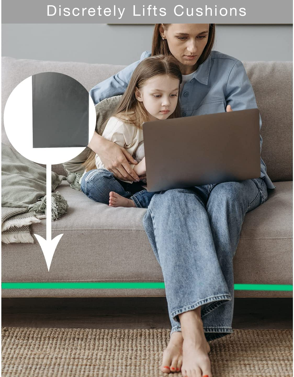 LAMINET Deluxe Extra Thick Sagging Furniture Cushion Support Insert| Seat Saver| New and Improved| Extend the Life of Your Sofa| 60% Thicker - Sofa - 17" L X 66" W image number 5