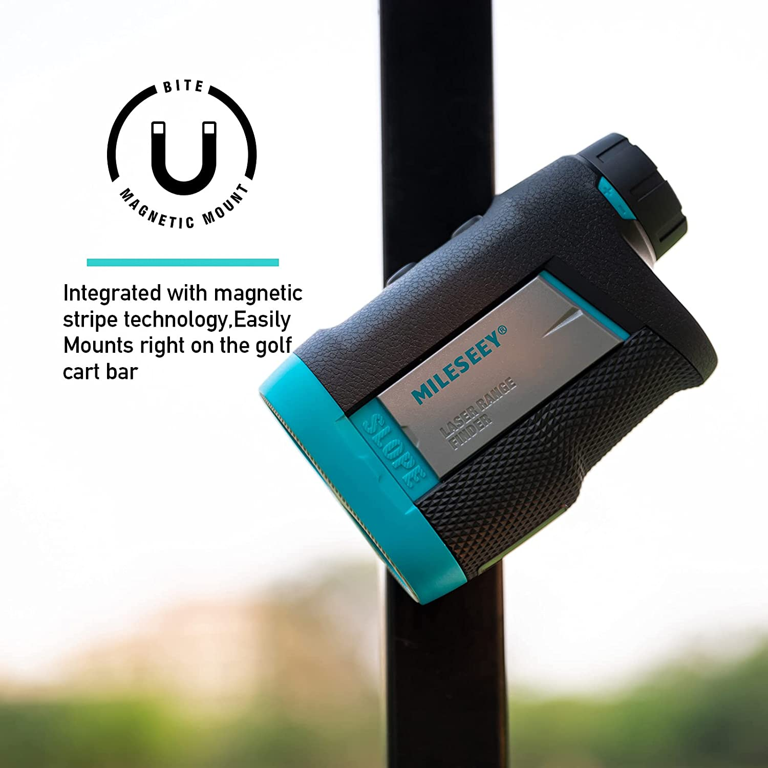 Golf Rangefinder,Mileseey Range Finder Golfing with Slope Switch for Man, Fast Flag Lock with Vibration,Magnetic Tech Style and External LCD Display Style