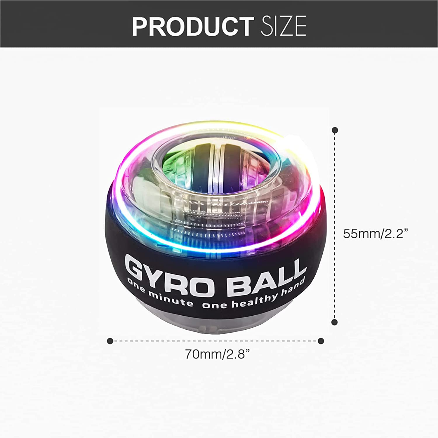 Wrist Strengthener Ball Forearm Exerciser Auto-Start Wrist Gyro Ball, Lotorr Ball Used to Strengthen Arms, Fingers, Wrist Bones and Muscles - Red image number 7