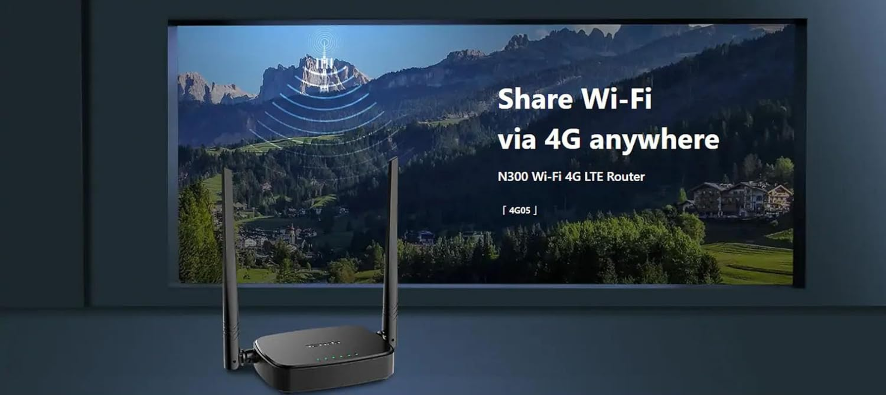 Tenda 4G05 N300 Wi-Fi 4G LTE Router, LTE and High-Speed Ethernet Access, Wifi Speeds of up to 300Mbps, Plug and Play, with Sim Slot