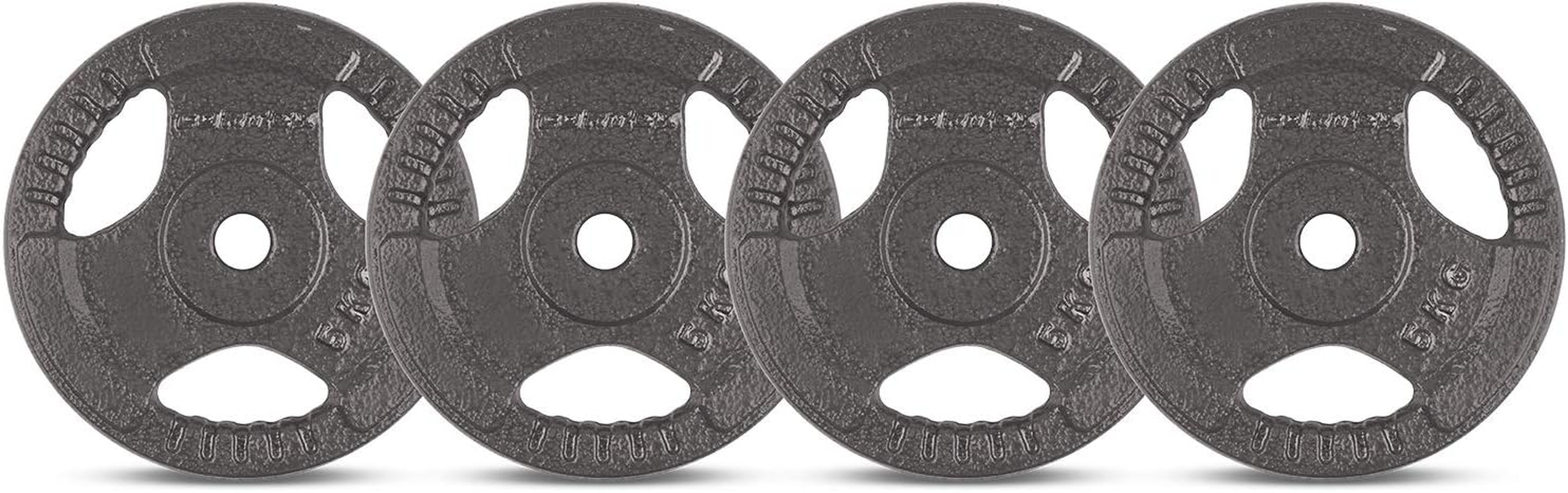 Cortex Tri-Grip Standard Plates 4 Piece Set, 25 Mm, 5 Kg, Black