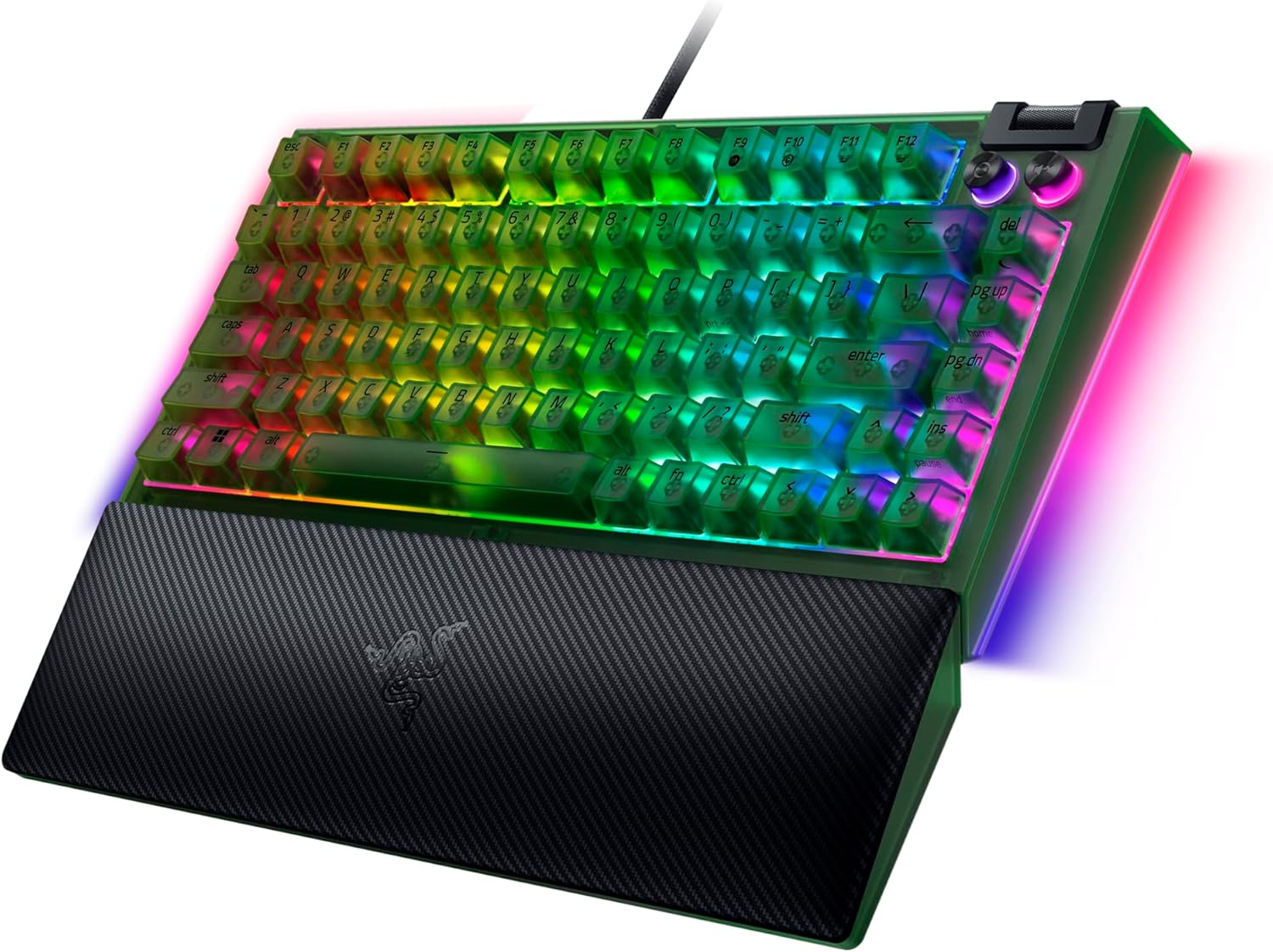 Razer Blackwidow V4 75% - Hot-Swappable Mechanical Gaming Keyboard - Phantom Green image number 3