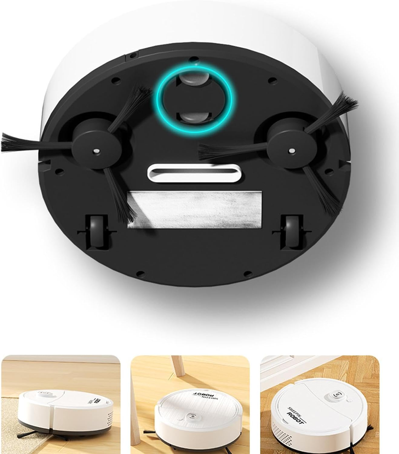 Cleaning Robot | Automatic Floor Cleaning Robot Vacuum with Low Noise | Tile Marble Hard Floor Cleaner for Bedroom, Dining Room, Living Room, Balcony, Kitchen Borato image number 2
