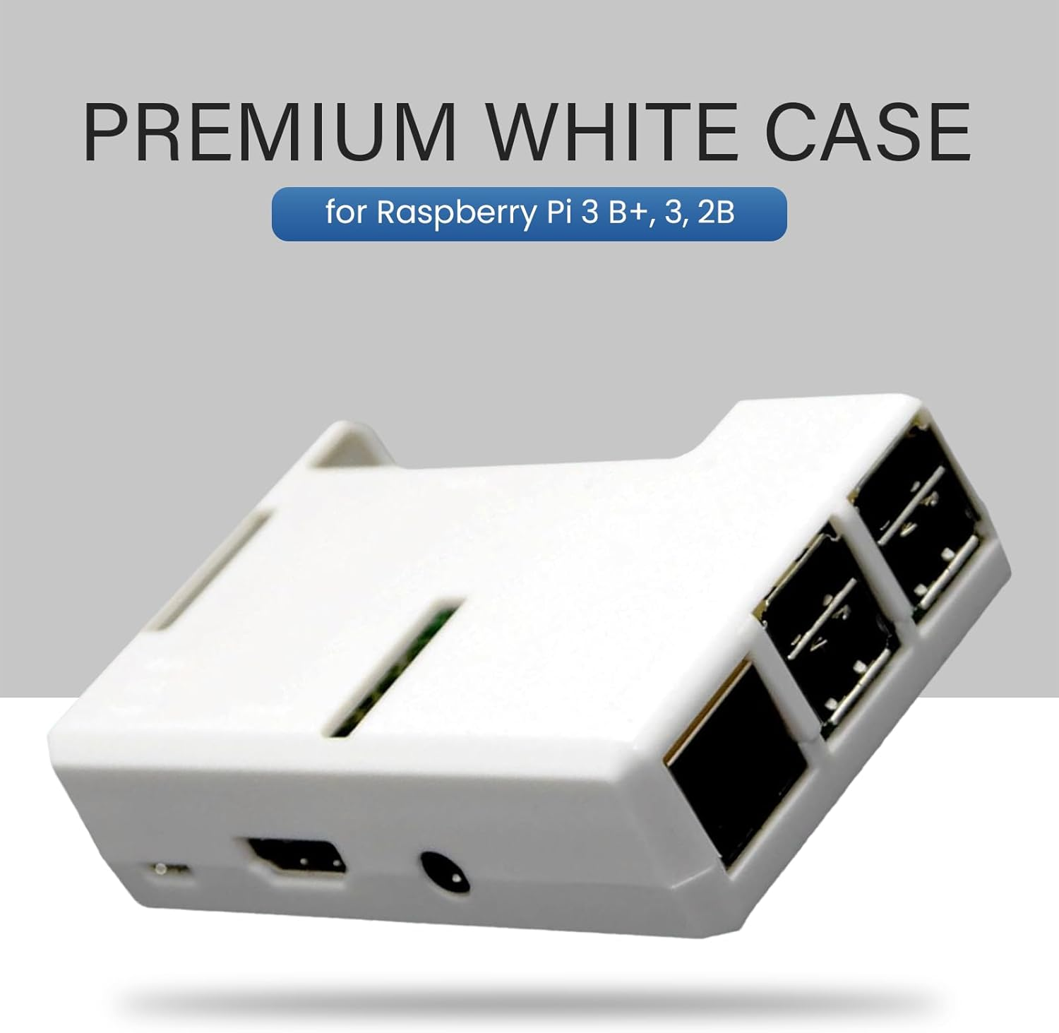 Premium Raspberry PI 2 Model B Quad Core Case (White) Access to All Ports image number 6