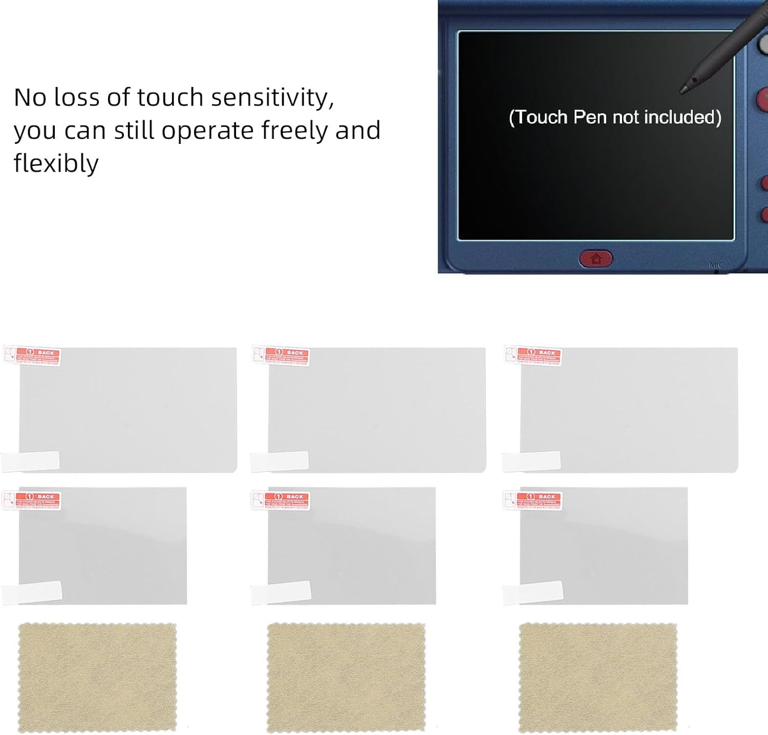 3 Set Screen Protector for New 3DS XL/LL, 9H Hardness PET Film anti Scrach, Ultra Clear anti Blue Light