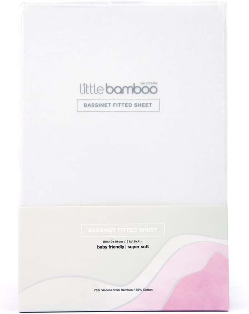 Pram/Moses Fitted Sheet (White) - 72X35X10Cm