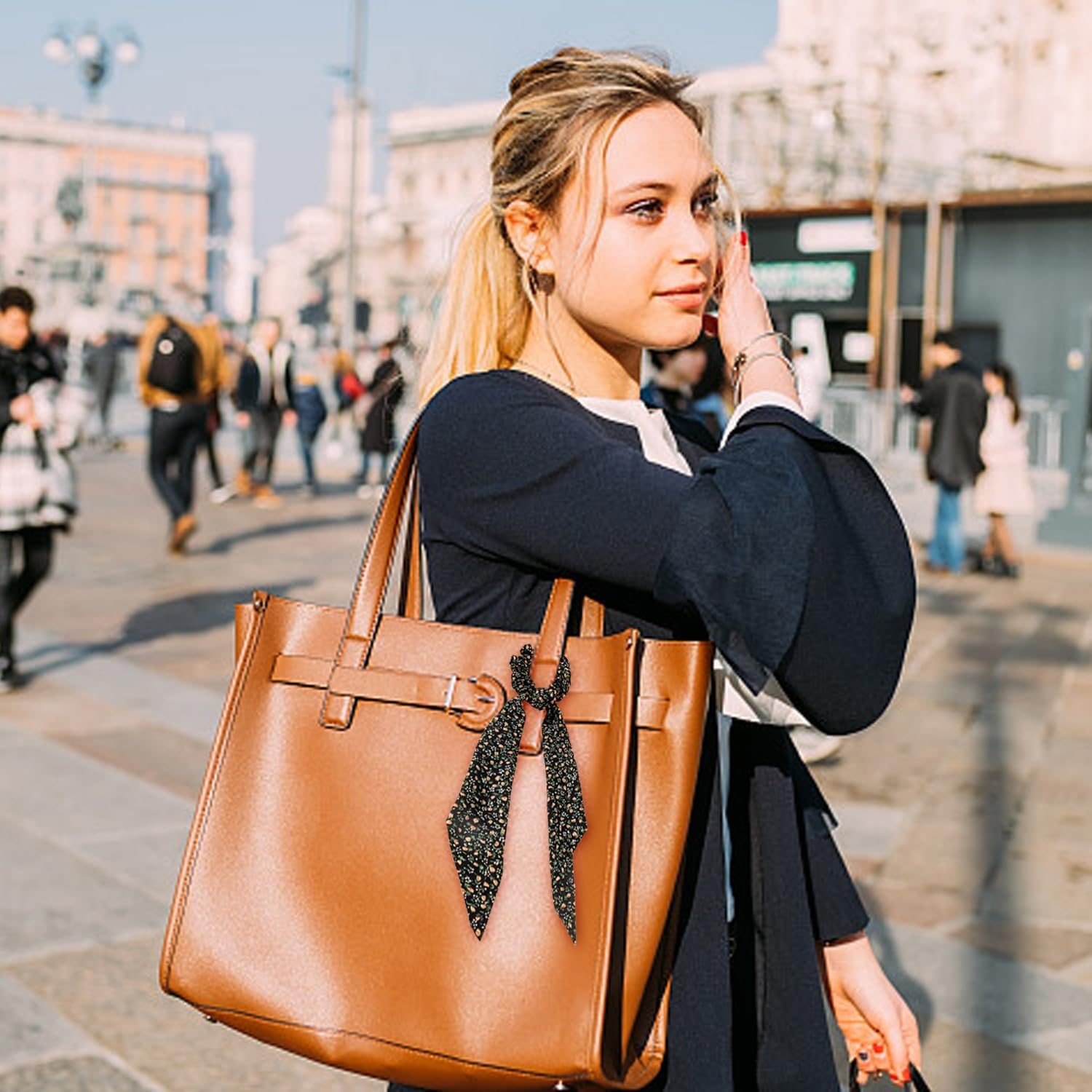 Pack of 5 Bow Streams Hair Ring, Floral Printed Hair Ring, Simple and Eleer Headpiece, Women'S Hair Accessories image number 2