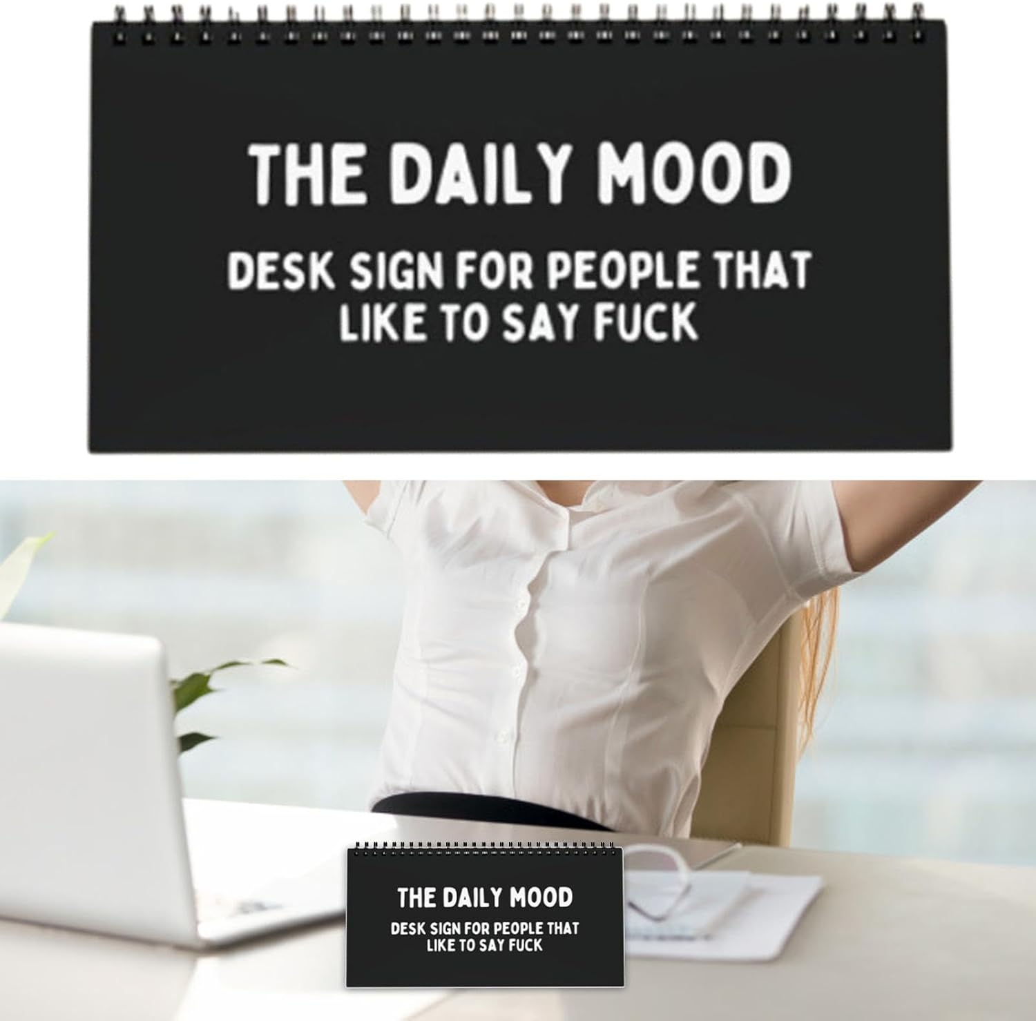 The Daily Mood Desk Flipchart the Daily Mood Desk Sign for People Emotion Desktop Flipchart Funny Emotions Fiip Book Identify Emotions & Start Conversation, Fun Desktop Turning Book Desk Decor image number 1