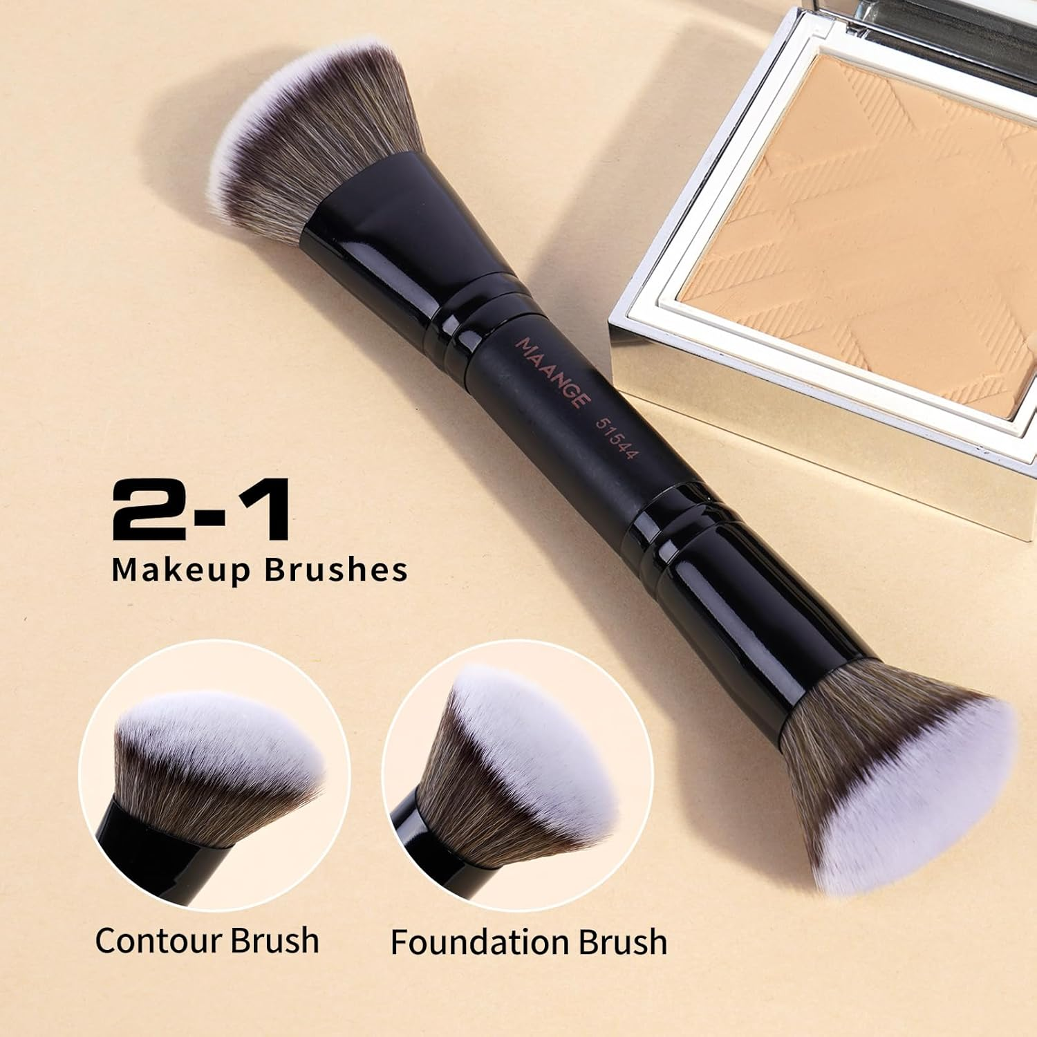 MAANGE 3PCS Makeup Brushes Set Synthetic Makeup Brush Double Ended Makeup Brushes image number 6