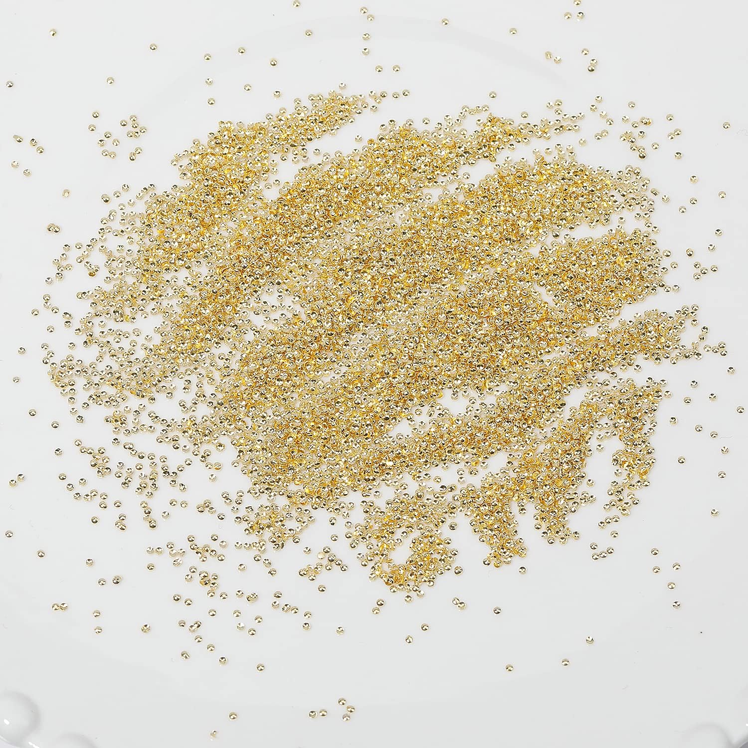 HNUIX Nail Art Charms - Metal Silver & Gold Beads, Flat Back round Rhinestones, Small Nail Pearls, 3D Mixed Sizes Decorations for Nails image number 1