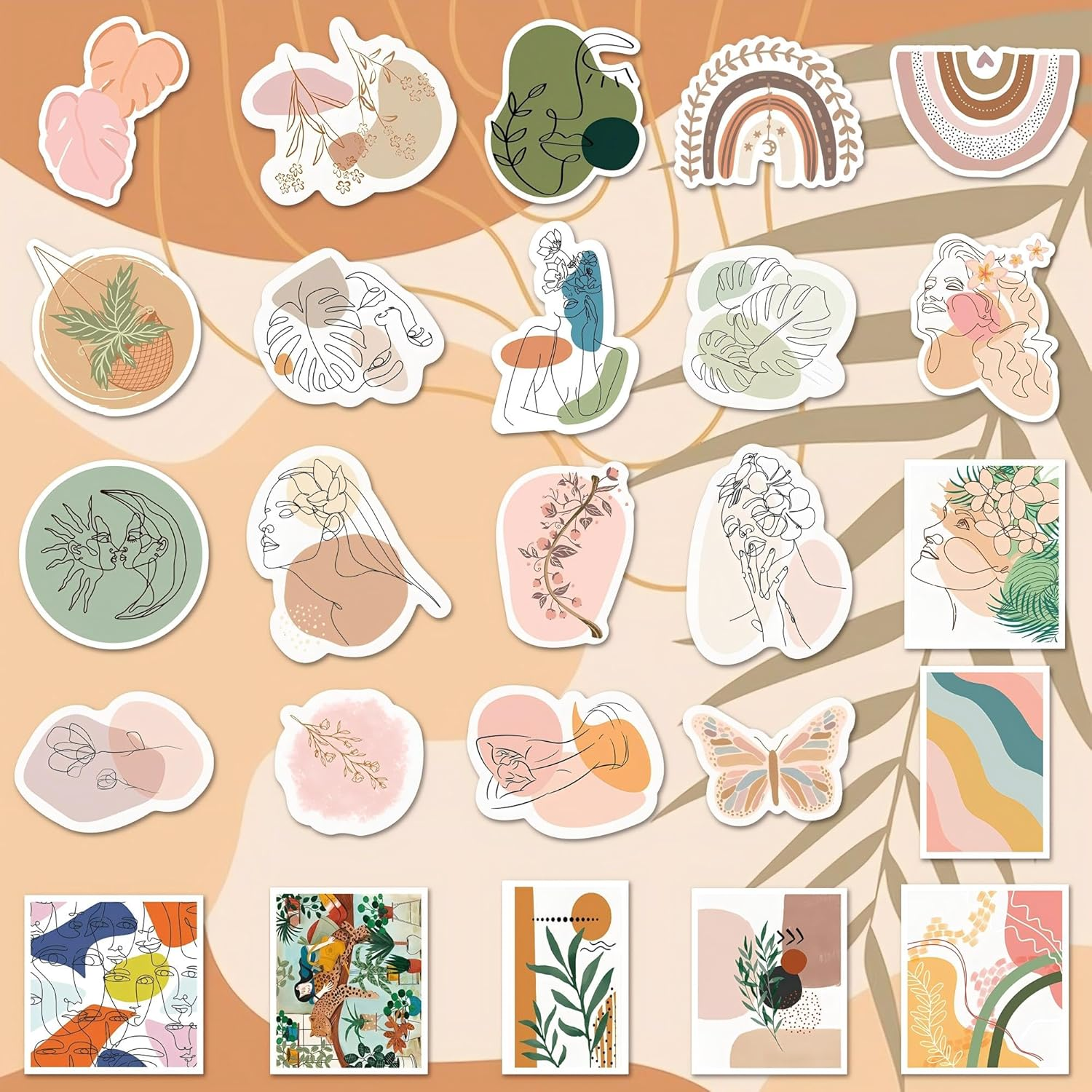 QTL Boho Stickers for Kindle Scrapbook 110Pcs Retro Aesthetic Stickers for Girls Teens Adults Kids Water Bottles Laptop Planner Junk Journal Vinyl Waterproof Pack image number 2