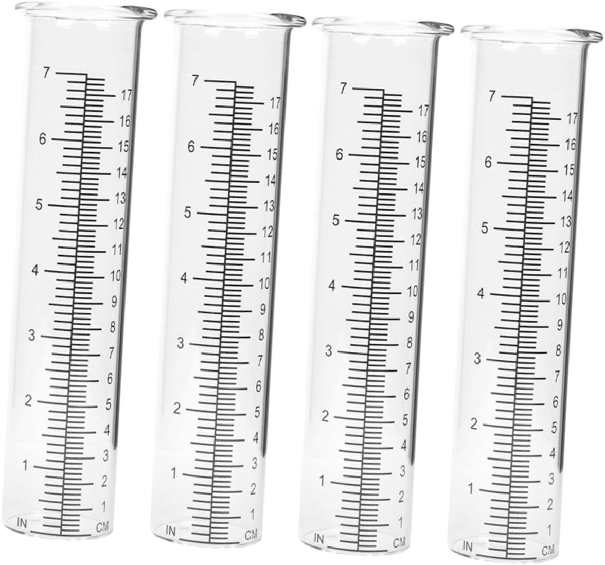 4Pcs Transparent Glass Rain Gauge Tubes Portable Outdoor Rainfall Measuring Tools for Garden Lawn Backyard with Clear Scale Accurate and Easy to Read image number 5