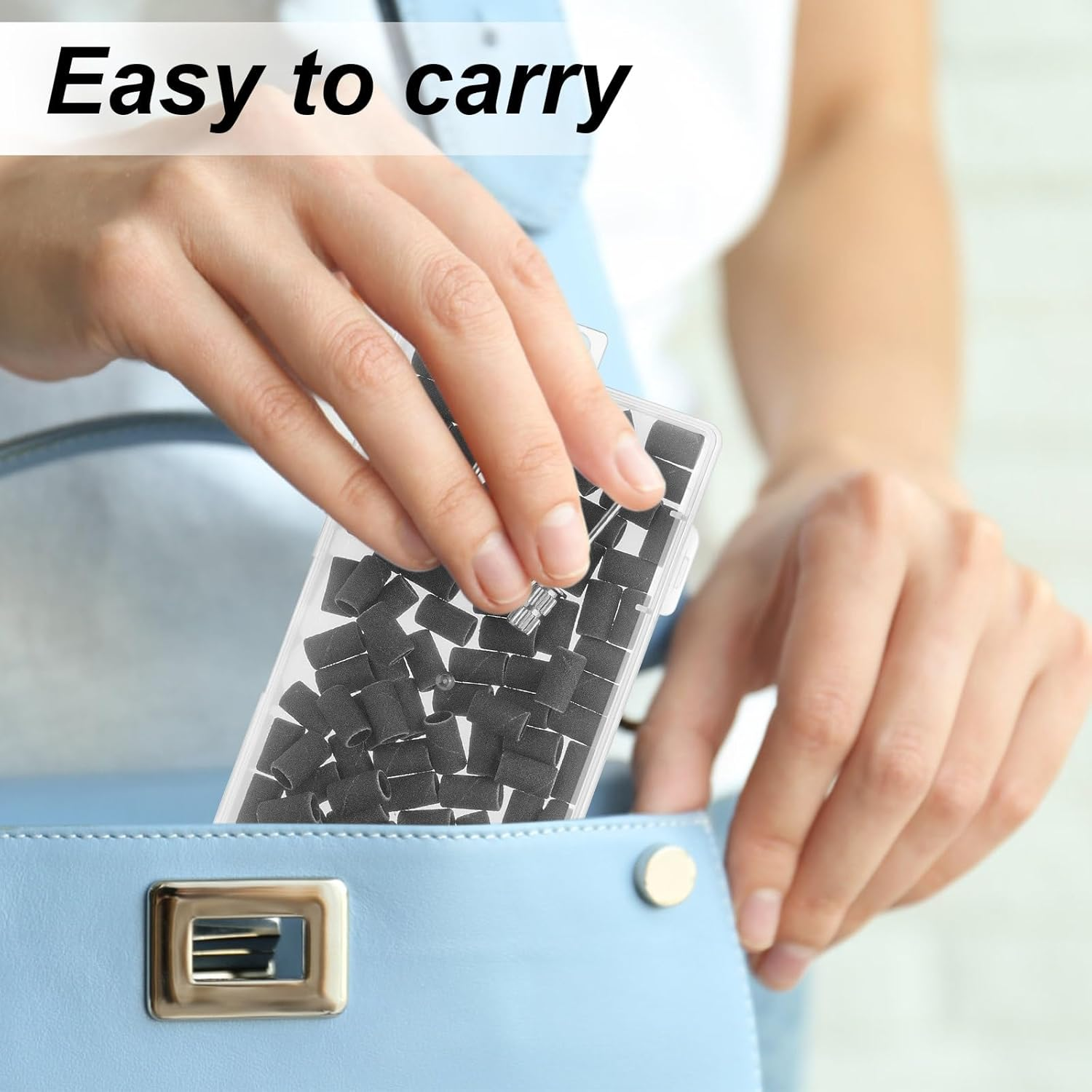 Difenni Sanding Bands for Nail Drill,Sanding Bands Nail Drill Bits 100Pcs Nail Sanding Bands Fine Grit #240 with 3/32&rdquo; Nail Sanding Bit for Manicure & Pedicure image number 2