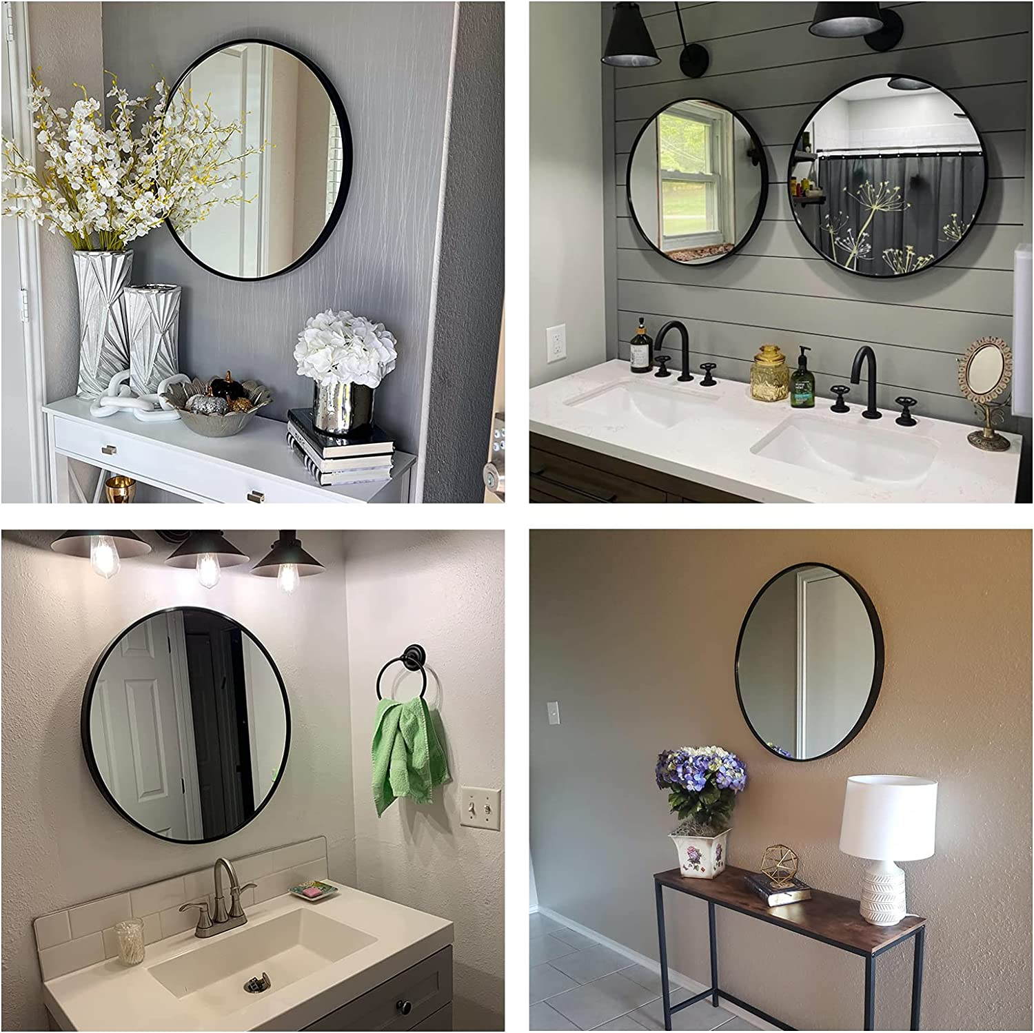 Oruii round Bathroom Mirror, round Mirror 70Cm, Circle Mirror, round Wall Mirror, Circular Wall Mounted Mirrors for Bathroom, Living Room, Vanity, Hallway.