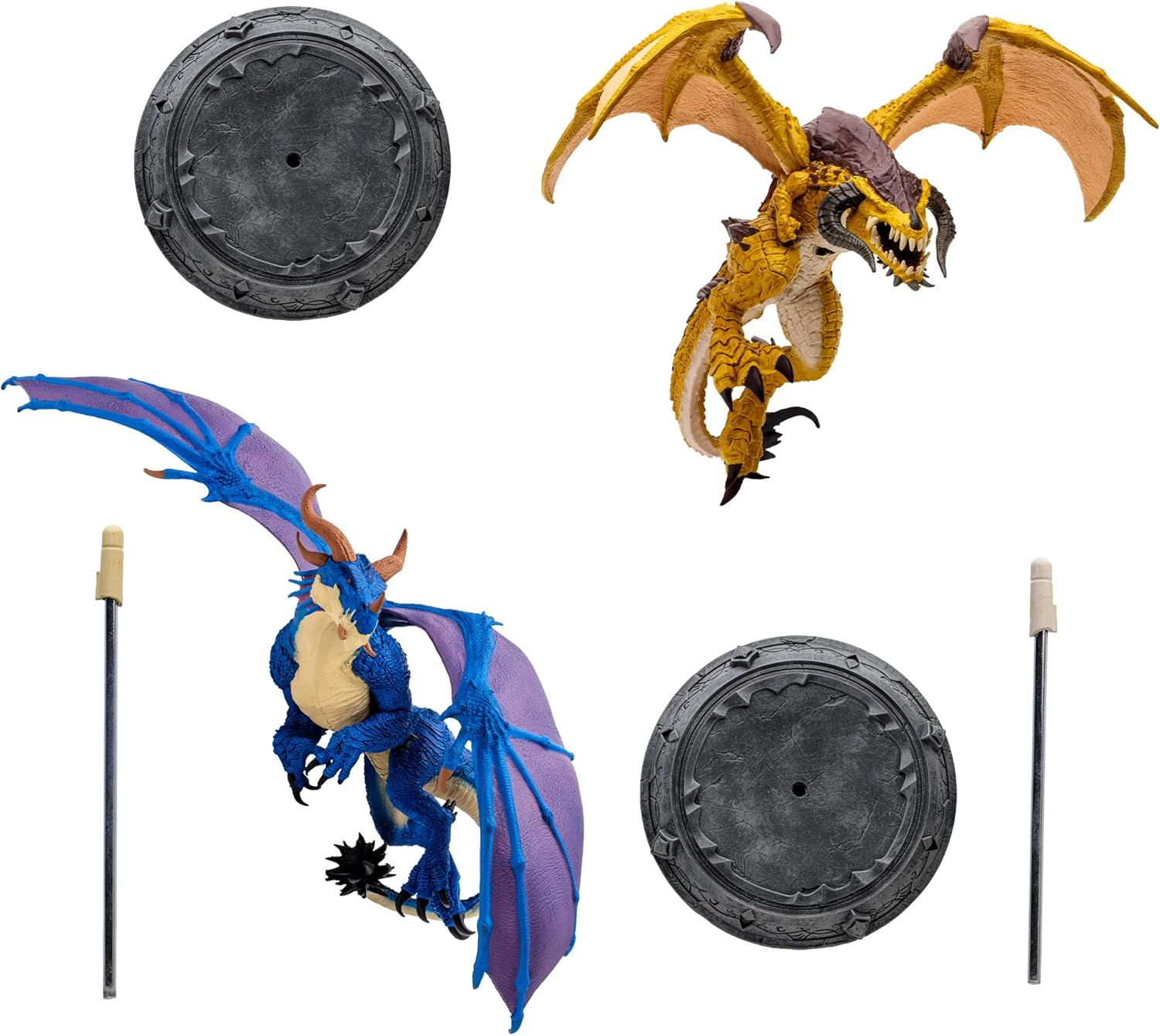 Mcfarlane Toys - World of Warcraft Bronze Proto-Drake and Blue Highland Drake 2Pk 1:12 Scale Posed Figures, Gold Label, Amazon Exclusive