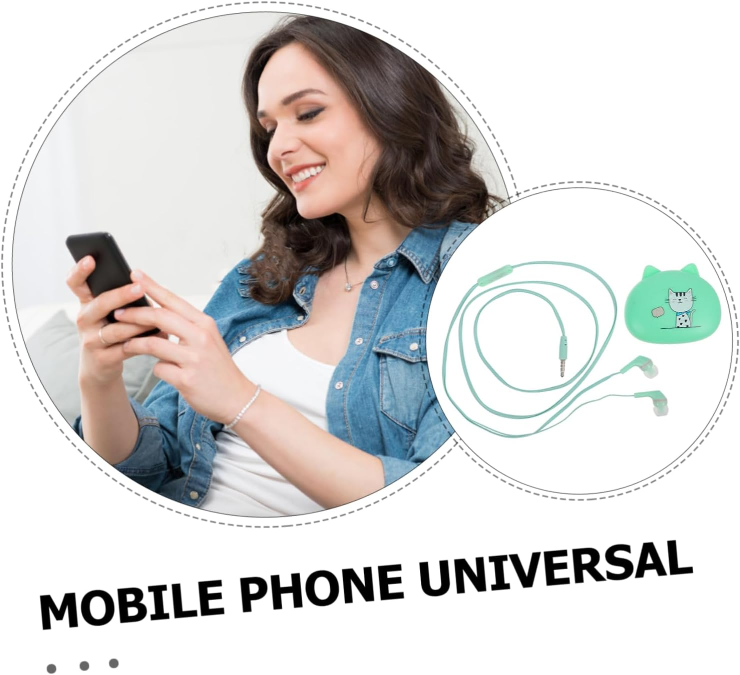 NOLITOY Wired Headphones Ear Earphone Microphone for Mobile Phone and Computer High Sound Quality Portable Earphone Corded Ear Cable for Gaming and Daily Use image number 4