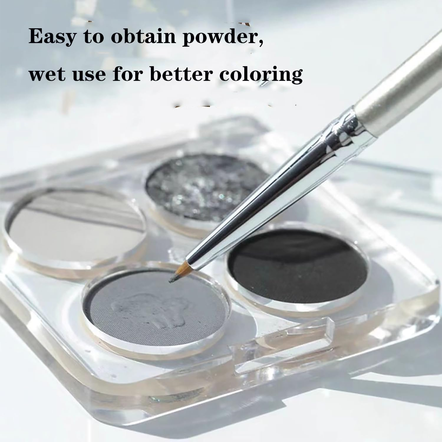 2Pcs Convenient Angled Eyeliner Brushes, Silver image number 6