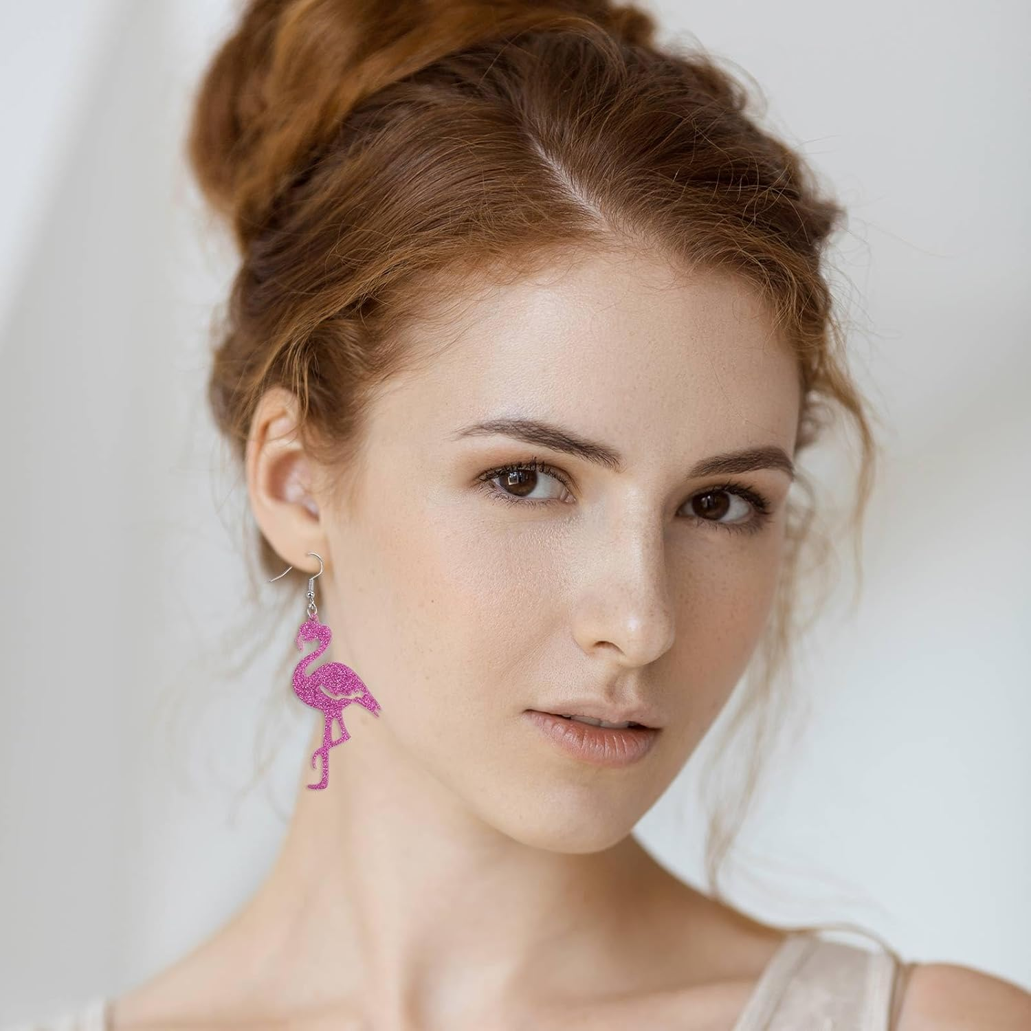 Flamingo Earrings for Women, Alloy Pink Flamingo Dangle Earrings Fashionable Bird Jewelry Gifts for Daily Wearing Summer Beach Tropical Party image number 4