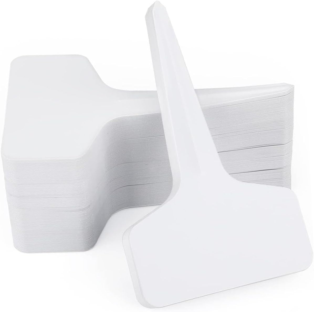 Funcyboo 150 PCS Plant Labels Plastic T-Type Tags, 2.4 X 4 Inch Outdoor Waterproof Plant Markers Reusable Garden Signs for Potted Garden Vegetable Seedling Labeling(White) image number 3