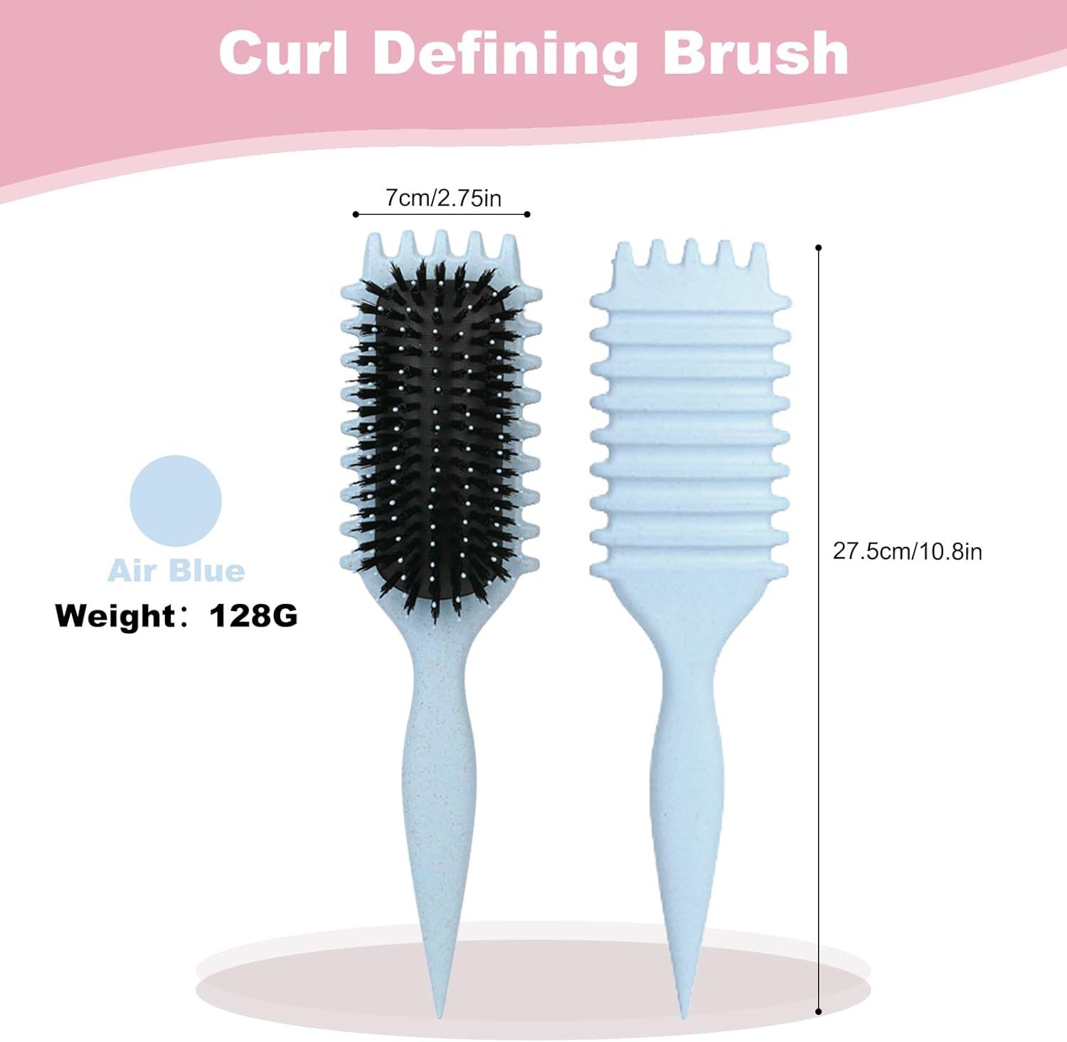 Curl Defining Brush, Air Blue - Styling Tool for Curls, Waves & Straight Hair - Blue image number 4