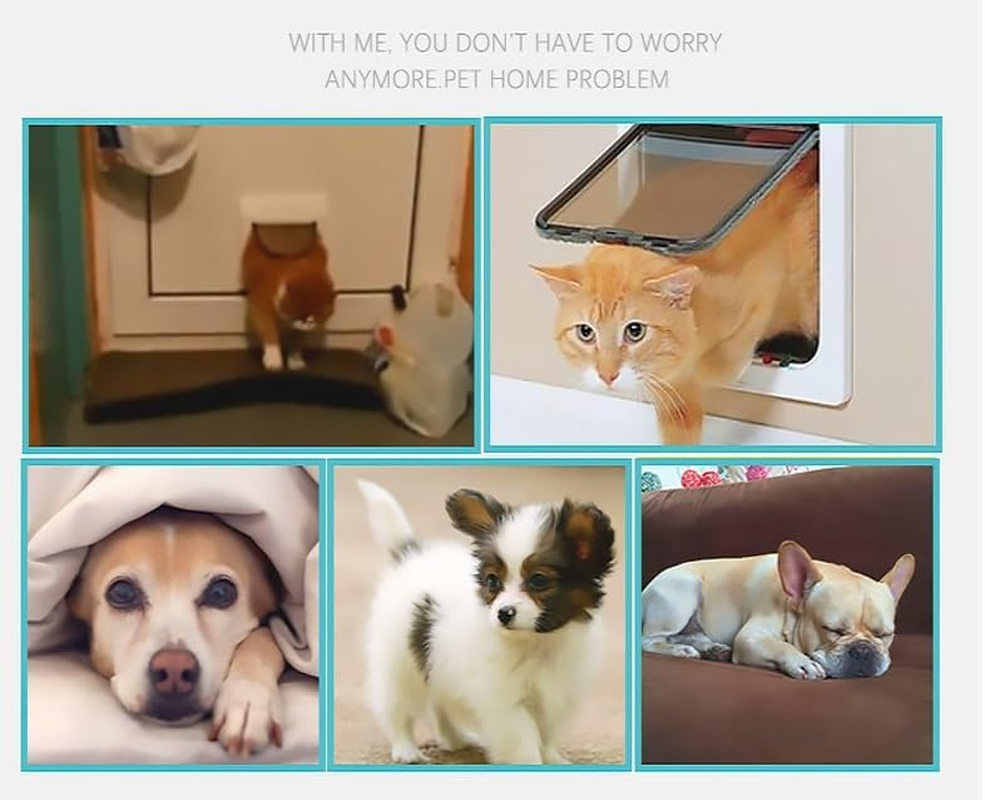 4-Way Lockable Cat Flap,Pet Cat Door Hole Dog Door Hole Can Control Two-Way Door for Free Entry and Exit of Pets. (White, One Size) image number 2