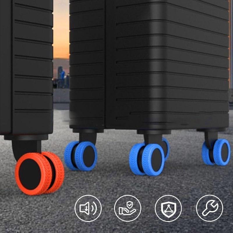 Luggage Suitcase Wheel Covers 8PCS Colorful Silent Silicone Luggage Wheel Covers Chair Wheel Protection Cover Fof Universa Luggage Chair /923 (Color : Blue)