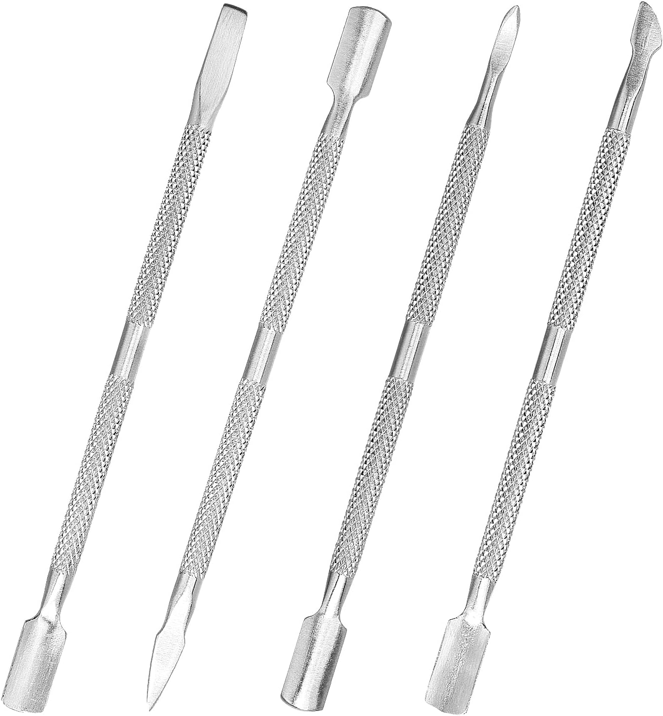 4 Pieces Cuticle Pusher Stainless Steel Cuticle Pusher Professional Nail Pusher Gel Nail Polish Remover Kit Cuticle Pusher for Fingernails and Toenails image number 3