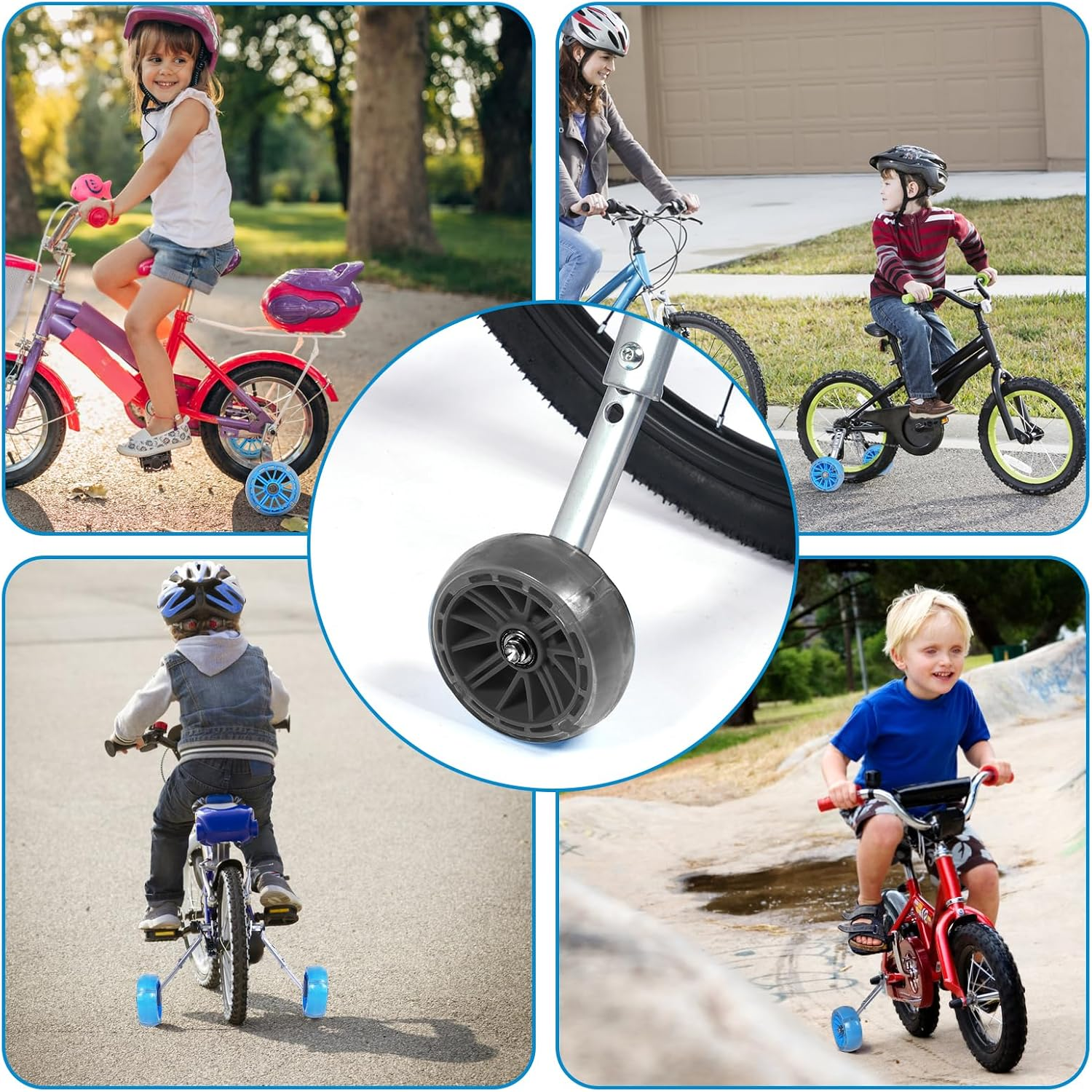 FORTOP Training Wheels for Kids Bikes with Gears, Derailleur Compatible, Fits 16&ndash;22 Inch Children&rsquo;S Bicycles, Heavy Duty Adjustable Stabilizers for Kids Gear Bikes (Black) image number 6