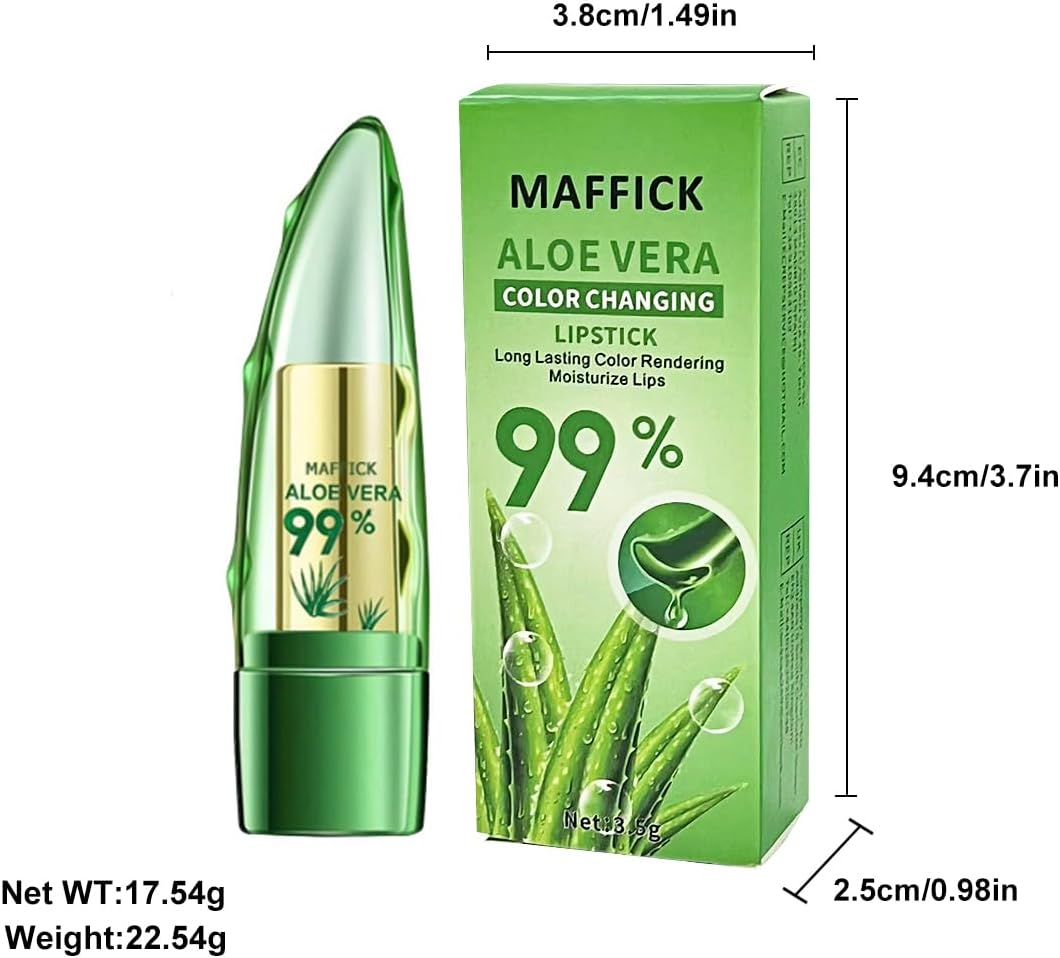 Maffick Aloe Vera Color Changing Lipstick Long Lasting Color Rendering Moisturize Lips (01) image number 1