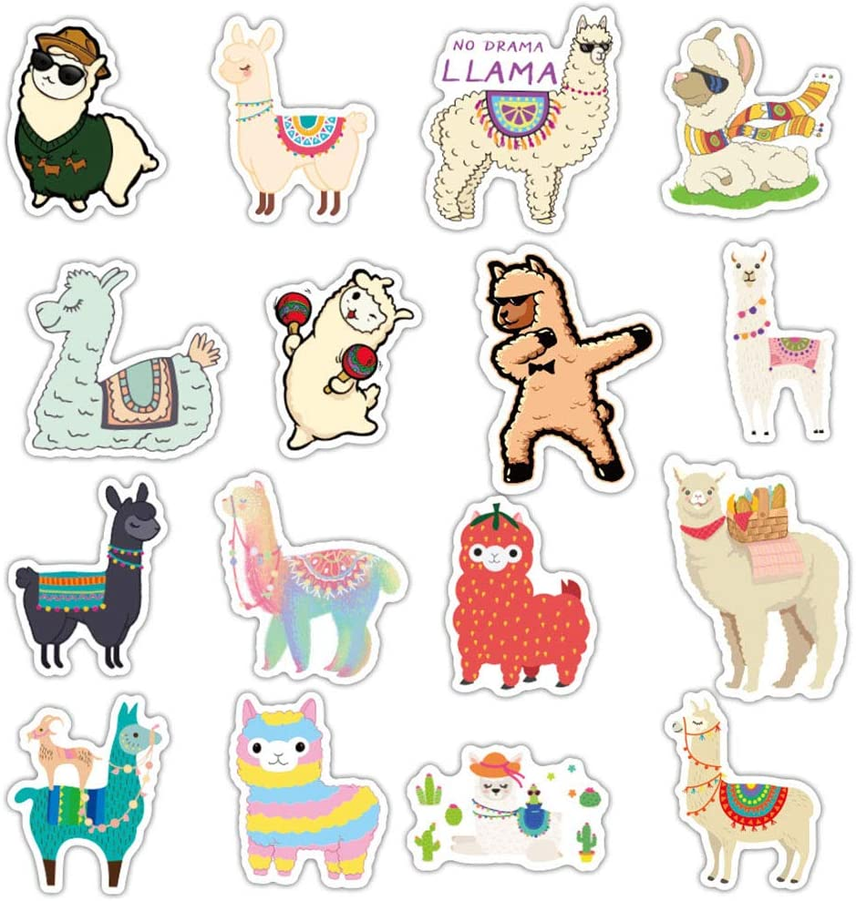 Lovely Alpaca Stickers 50 Pack for Kids Teens Vinyl Waterproof Stickers for Laptop Water Bottle, Llama Sticker, Unique Aesthetic Decal Stickers Graffiti, Cool Trendy for Laptop Guitar Camera Phone Luggage image number 6