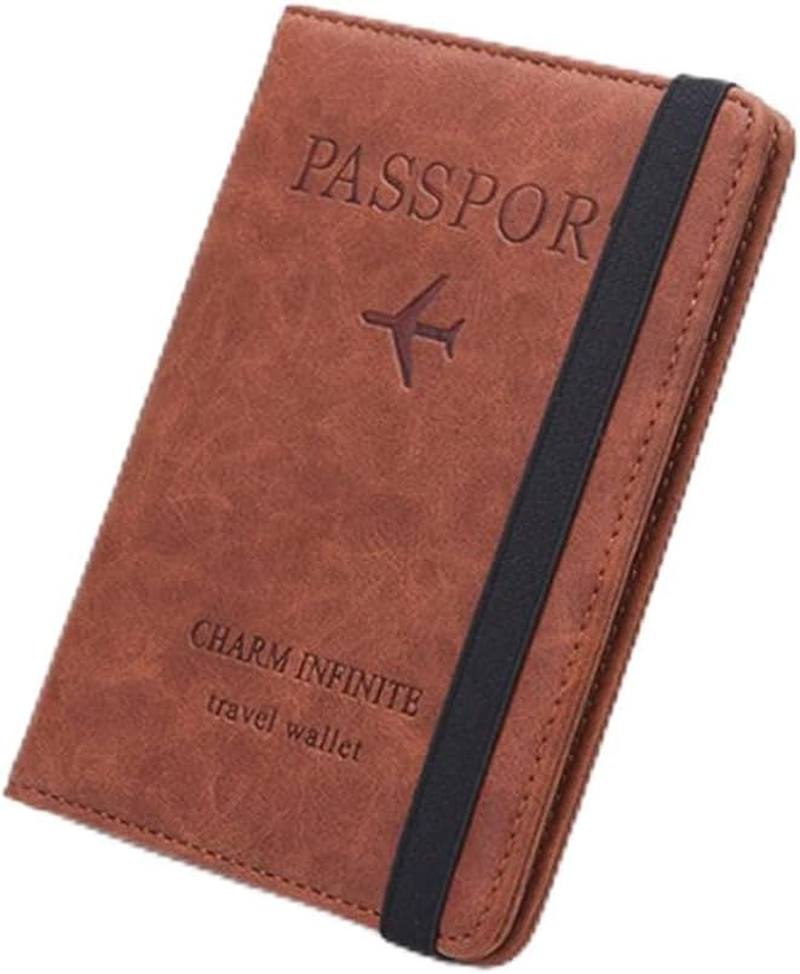 TINEASUR Leather Passport Case RFID Wallet for Women Multifunctional Id Bag Pockets for Passport Perfect for Business Travel Present