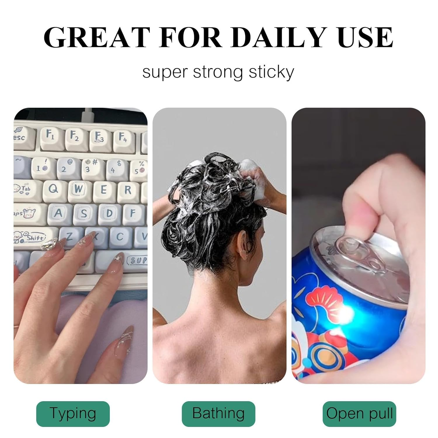 Esncddym Nail Adhesive for Press on Nails - (1 Sheet) Adhesive Jelly Sticky Tabs - Press on Nail Stickers, Long Lasting Double Sided Nail Glue for Nail Tip Press on Nails