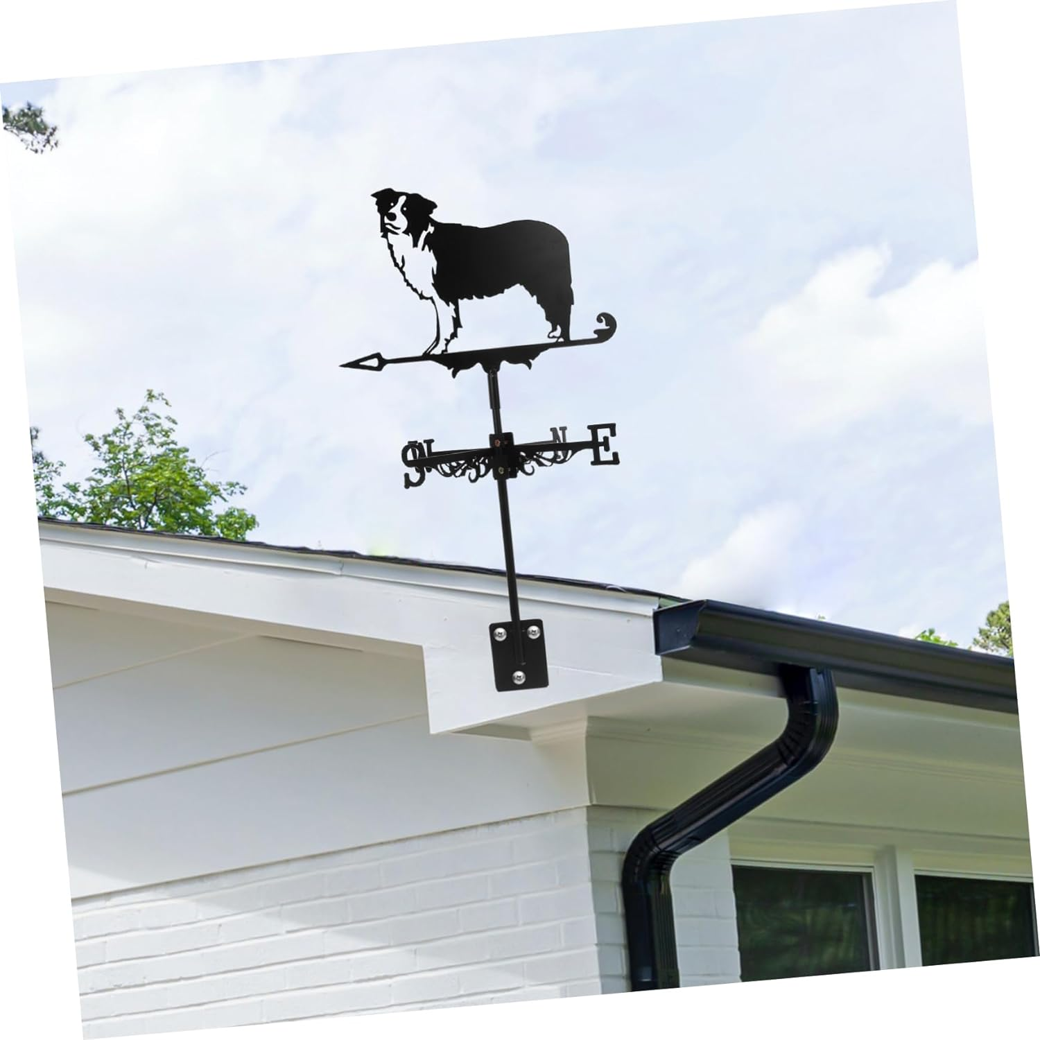 MERRYHAPY Sturdy Iron Weathervane Roof Yard Decor Large 3D Dog Weather Vane for Decorative Use image number 4
