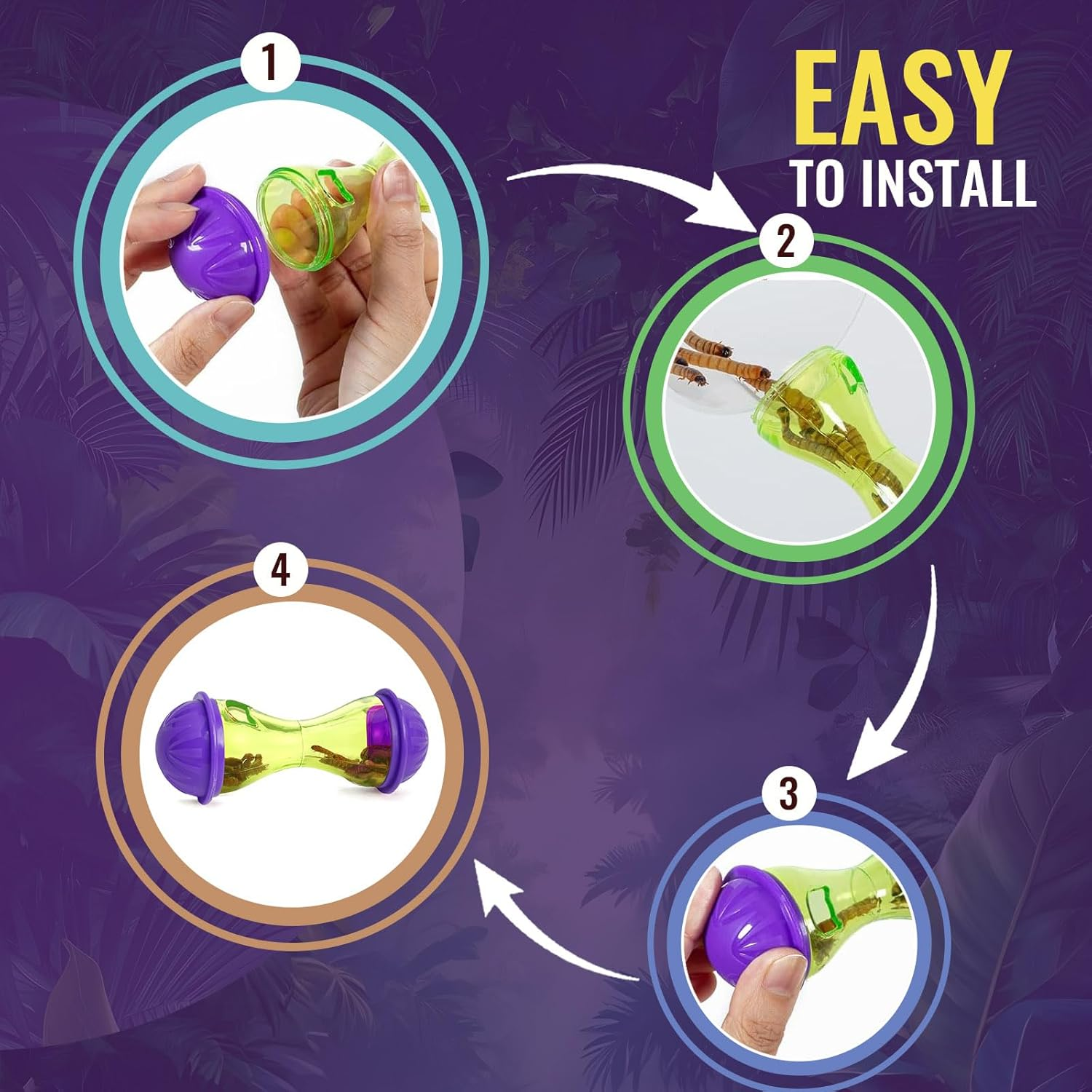 Bearded Dragon Toys Reptile Feeder Toy,Bearded Dragon Accessories Reptile Feeder Enrichment Toys for Bearded Dragons, Gecko,Lizard,Gecko, Small Animals,Set of 2 image number 4