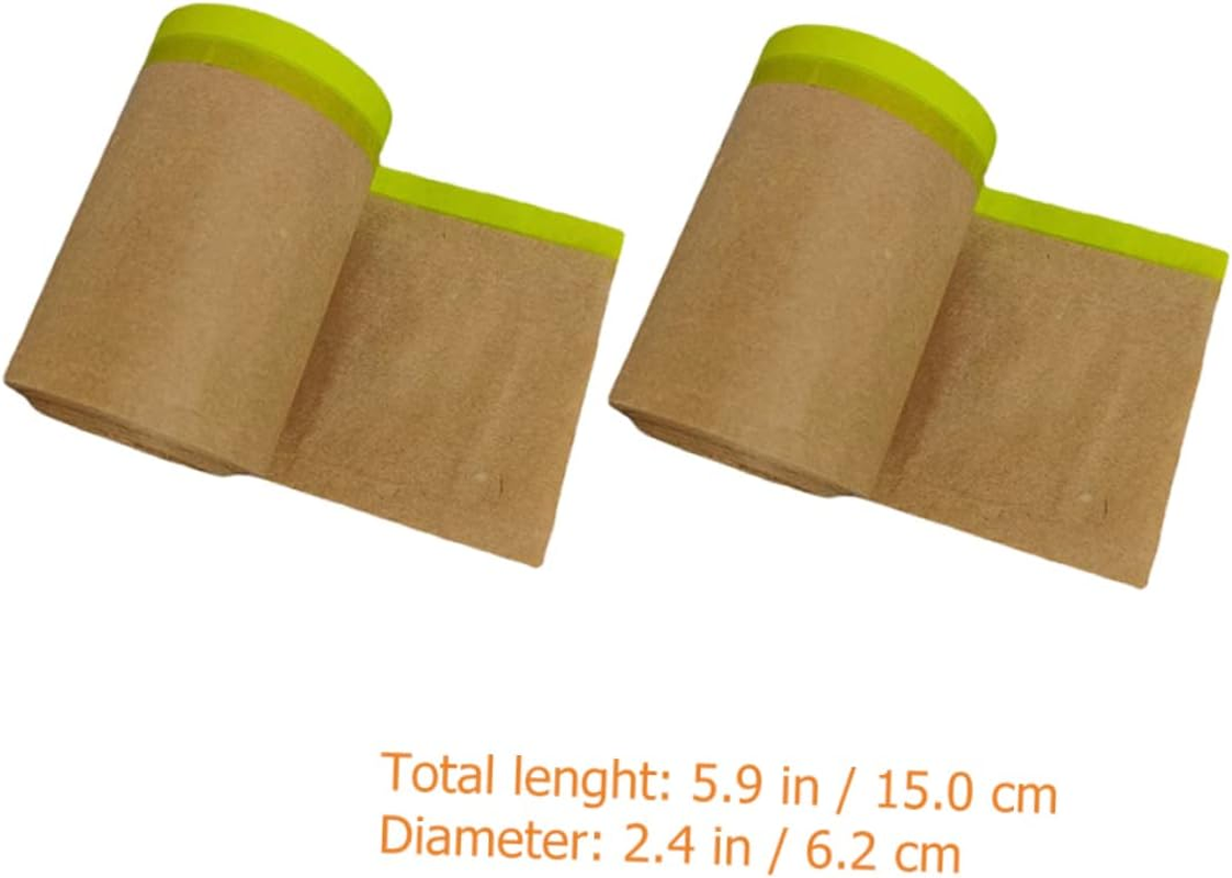 2 Rolls Kraft Masking Film Green Japanese Paper 15 * 11M Heavy Duty Upholstery Shelter Protection Paper Paint Covering Tape for Home Appliances and Furniture image number 5