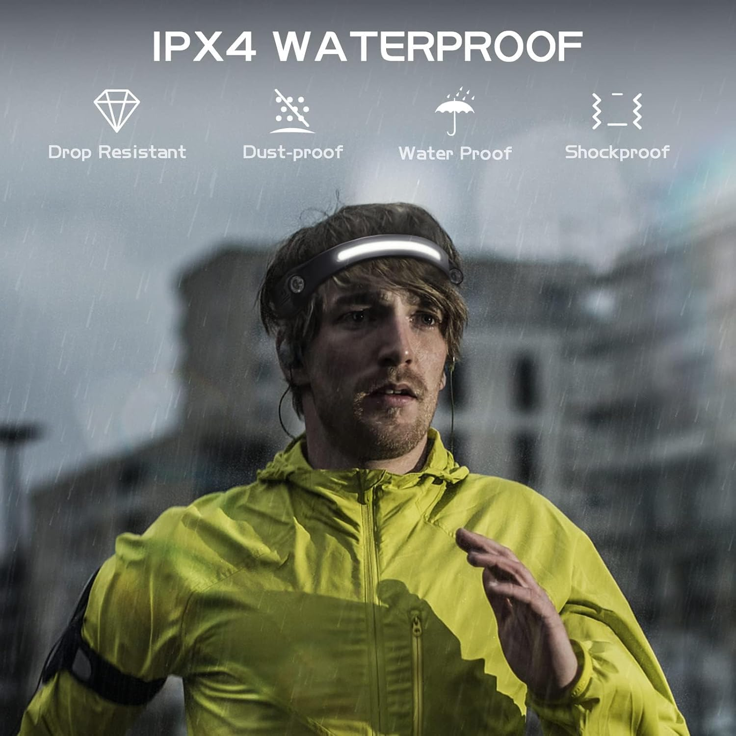 Alpswolf LED Headlamp Rechargeable, 2 XPE LED and COB LED Head Lamp, Motion Sensor, 260&deg; Wide Beam, IPX4 Waterproof, Rechargeable Headlight for Camping Accessories (1 Pack) image number 3