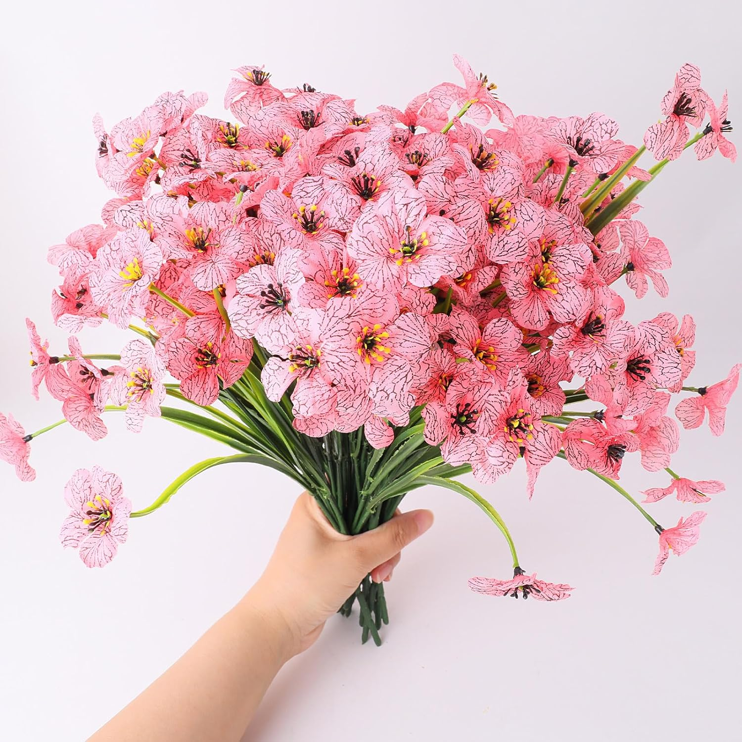 Kyeeadiy Artificial Flowers in Potted 18 Stems Indoor Decoration, Artificial Violets Maintenance Free for Home, Office, Wedding (Pastel Colors)