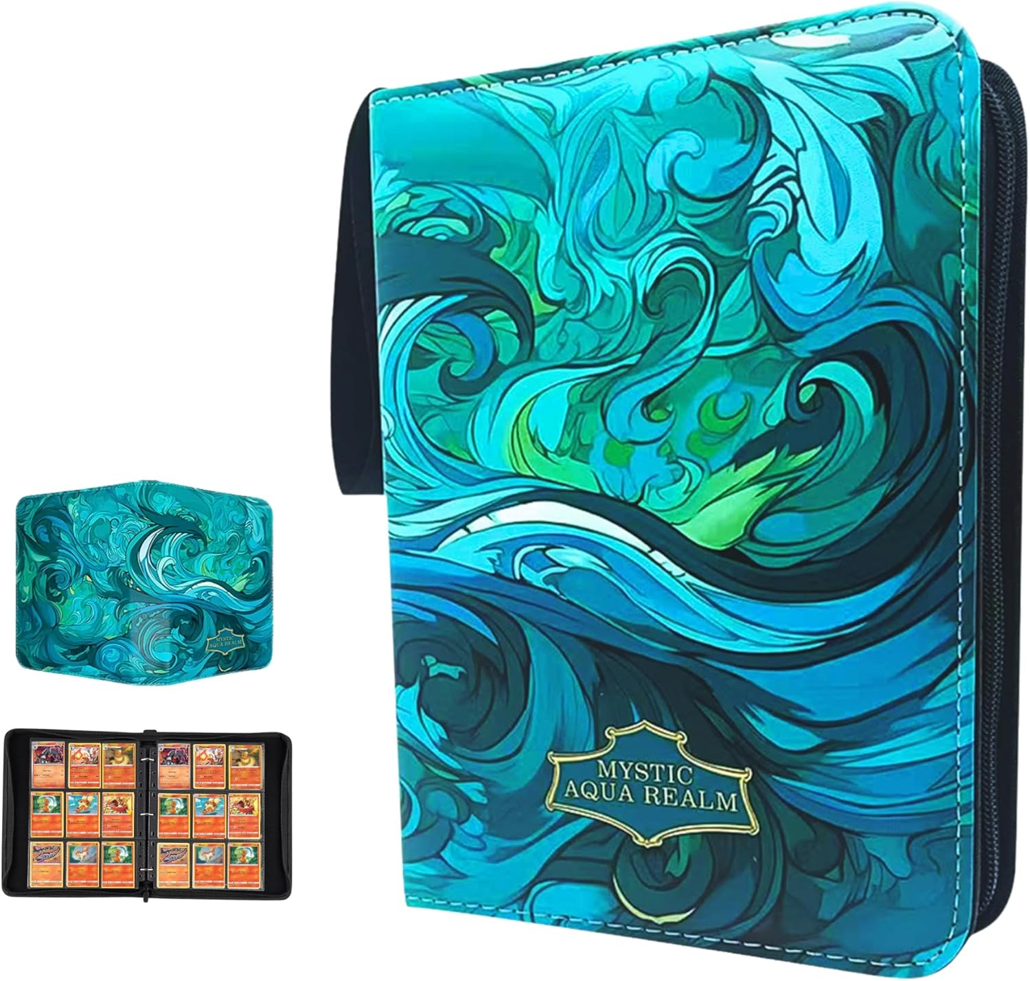 Trading Card Album, 400 Pockets Card Binder with 4-Pocket Sleeves for TCG, Yu-Gi-Oh, Magic the Gathering, and Sports Cards, Durable Card Holder for Collectors (Lighting, 4-Pocket)