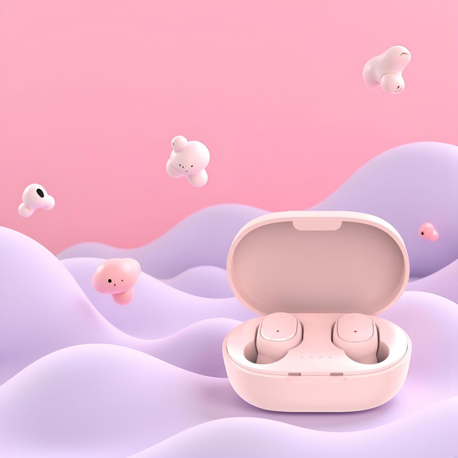 Opemg Pink Bluetooth Headphones - Wireless Earbuds - In-Ear Design Earphones - Ear Buds Headset, -Fi Sound Quality, CVC6.0 Noise Cancelling, for Bussiness Sport Travel image number 2