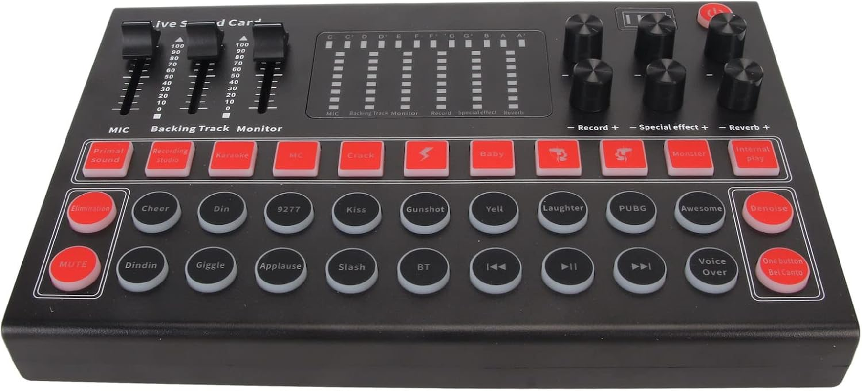 M9 Live Sound Card Voice Changer with Effects, Portable Professional Audio Mixer Plug and Play Supports 99% of Apps, DJ Mixer for Streaming Guitar Singing image number 5