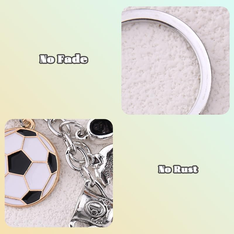 Soccer Player Birthday Gifts for Nephew Son Soccer Keychain for Boys Grandson Football Players Graudation Gifts for Students Team Football Keychains for Men Coach Trainer Car Keychain for Keys Wallet image number 5