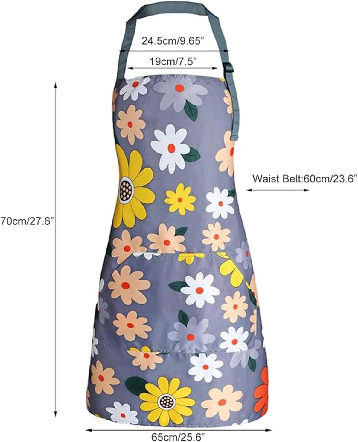 3 Pack Floral Aprons with Pocket, Blooming Womens Aprons Waterproof Adjustable Cooking Aprons for Kitchen Gardening and Salon image number 3