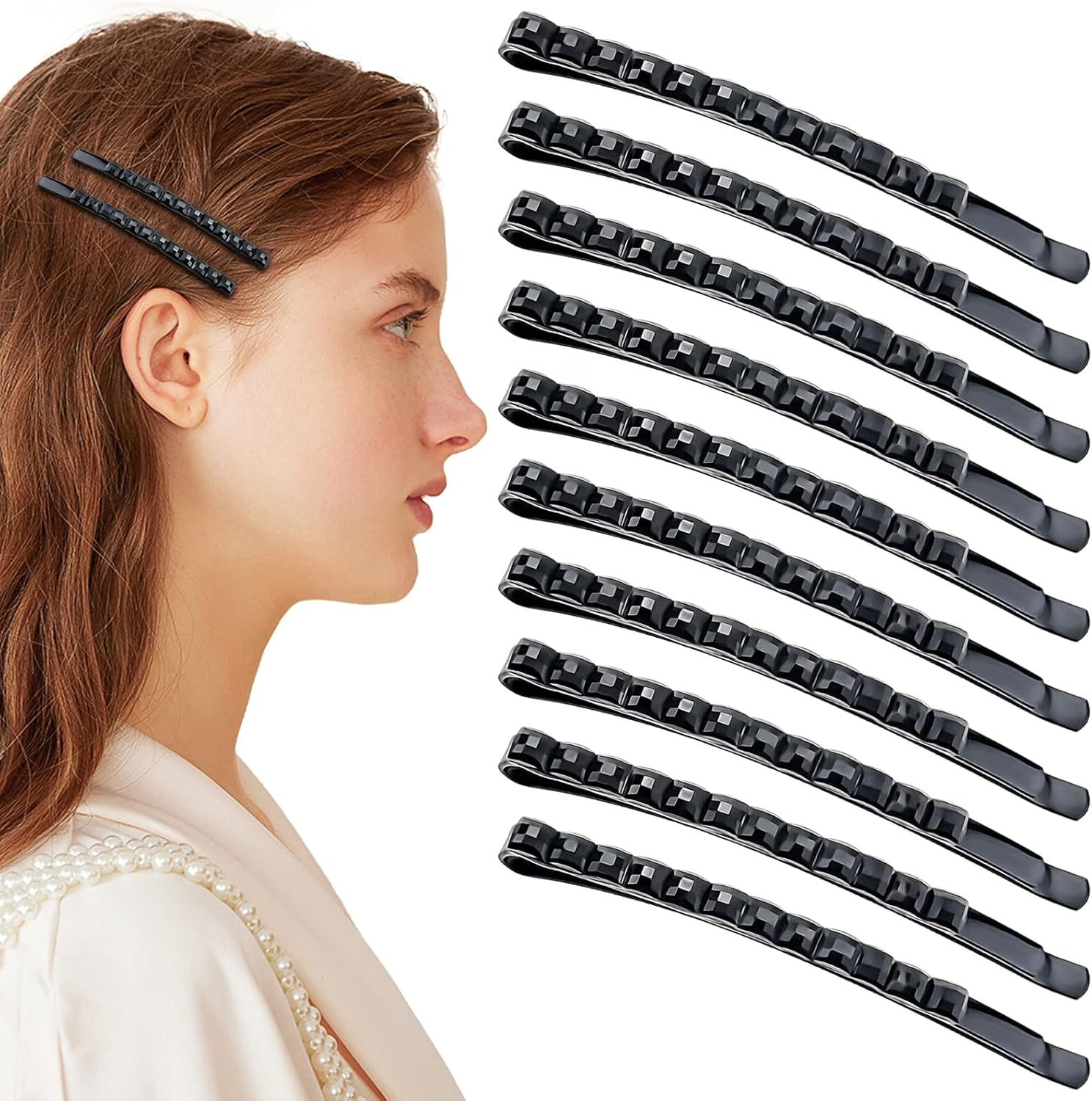 50 Black Jumbo Bobby Pins, 2.56 Inch Metal Hair Clips Hair Pin Bobby-Pins Hairpins Hair Accessories for Women Thick Long Updo Hair Style