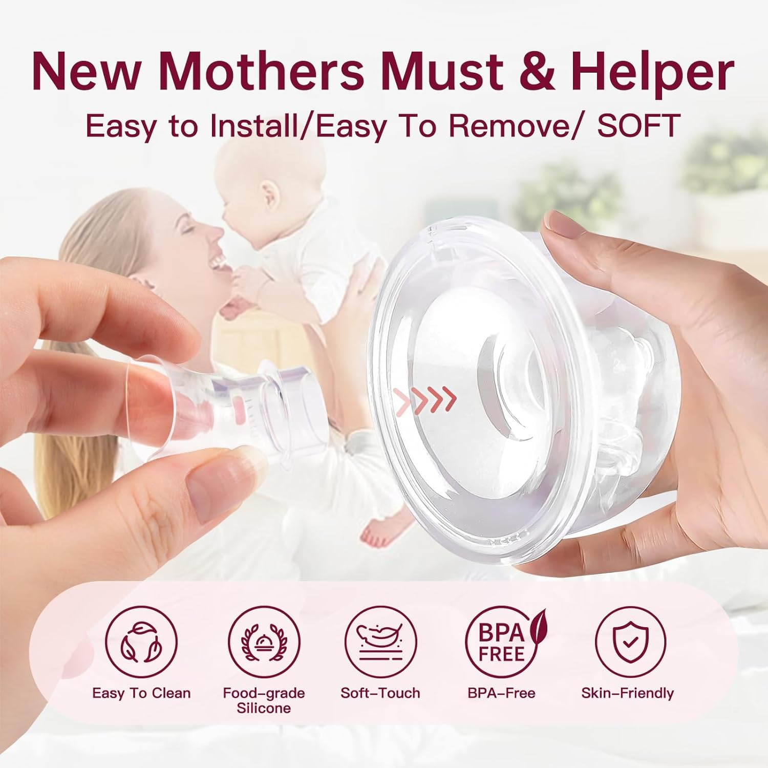 13PCS Flange Sizing Kit 13/15/17/19/21Mm with Nipple Measurement Card & Cleaning Brush, Silicone Flange Inserts for 24Mm Breast Pump Shields/Pumps Accessories image number 2