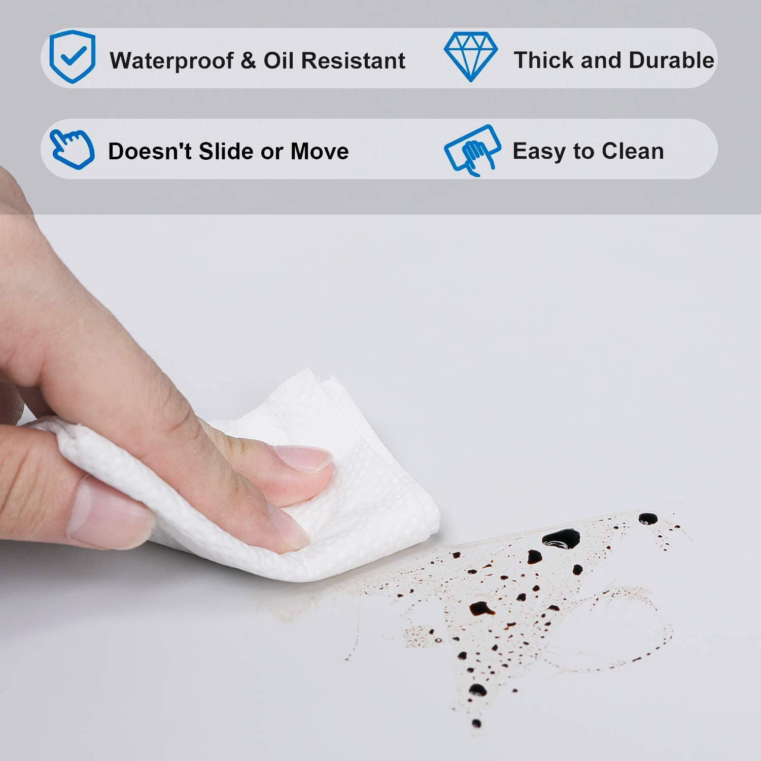 LONGFITE Extra Large Table Desk Mat Thick Silicone Place Mats Non Skid and Heatproof for Pastry Dough Rolling, Kids Craft Counter Top Protector (31.5 X15.7 Inch(80X40Cm))