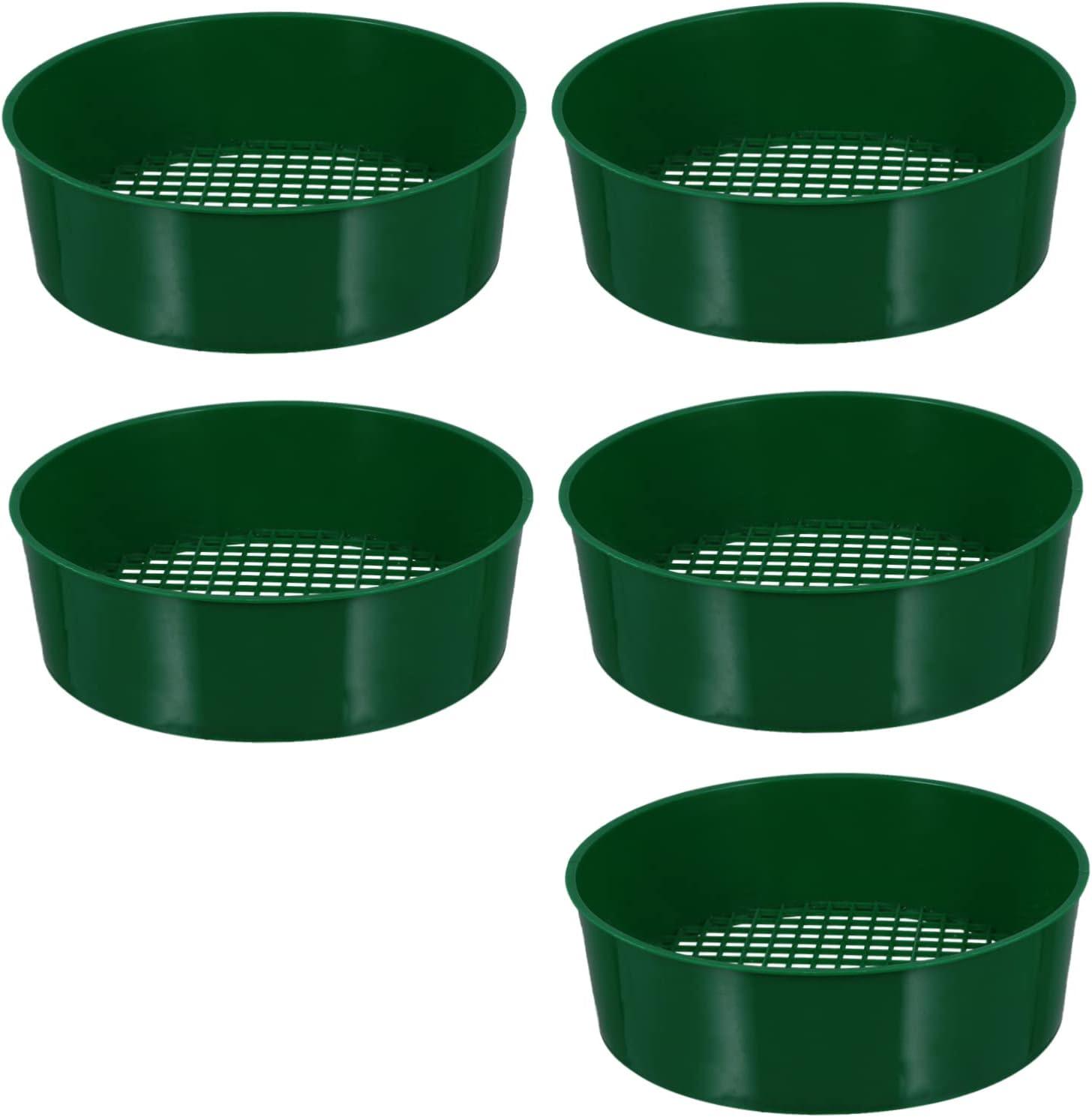 HAKIDZEL 5Pcs Plastic Mesh Sieve Garden Tool for Compost Soil Stone Sifting Portable Gardening Sifter Mesh Design Random Style image number 3