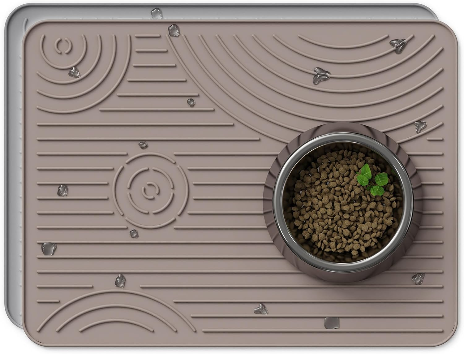 Wingcases Cat Litter Mat, 40X30Cm Silicone Litter Trapping Mat, Non-Slip, Easy to Clean, Waterproof Urine Resistant Material, Soft on Kitty Paws (Beige) image number 5