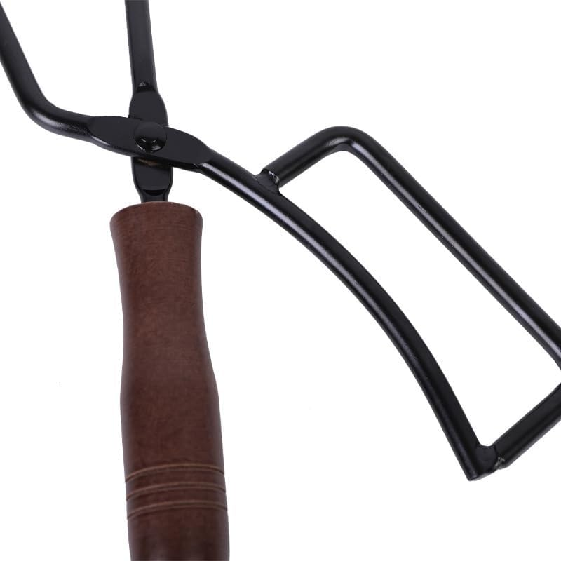 Heavy Duty Fire Pit Firewood Tongs,With PU Leather Cover,Portable Log Grabbers, for Fire Pits, Campfires, Wood Stoves, Camping, Bonfires, Indoor/Outdoor Fireplace Tool (Black) image number 4